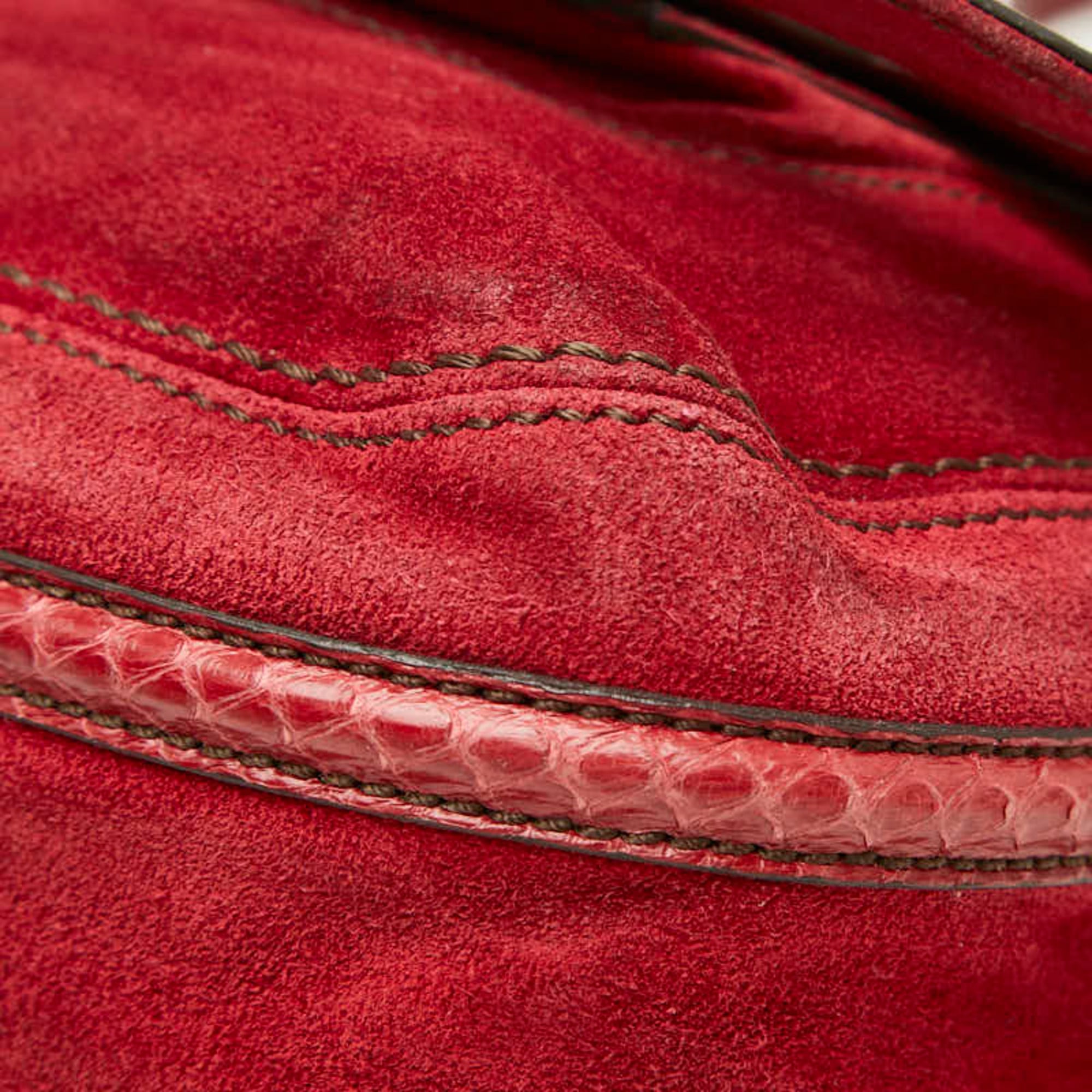 Cartier Marcello Red Color Leather Shoulder Bag (Pre-Owned)