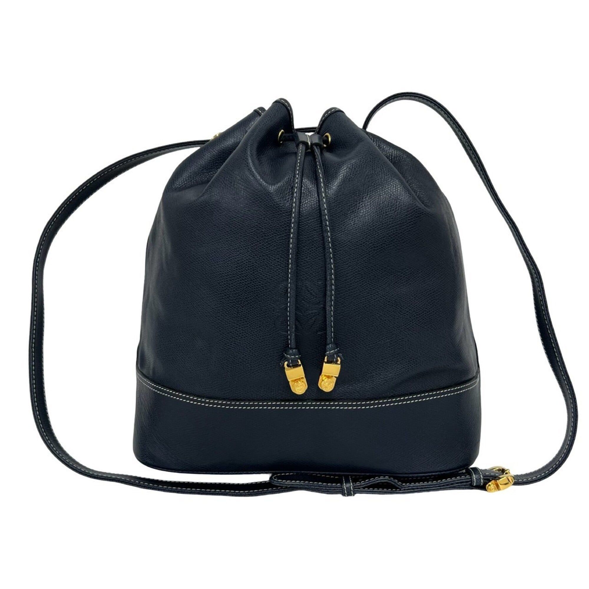 Loewe Navy Leather Crossbody Bag Shoulder Bag (Pre-Owned)