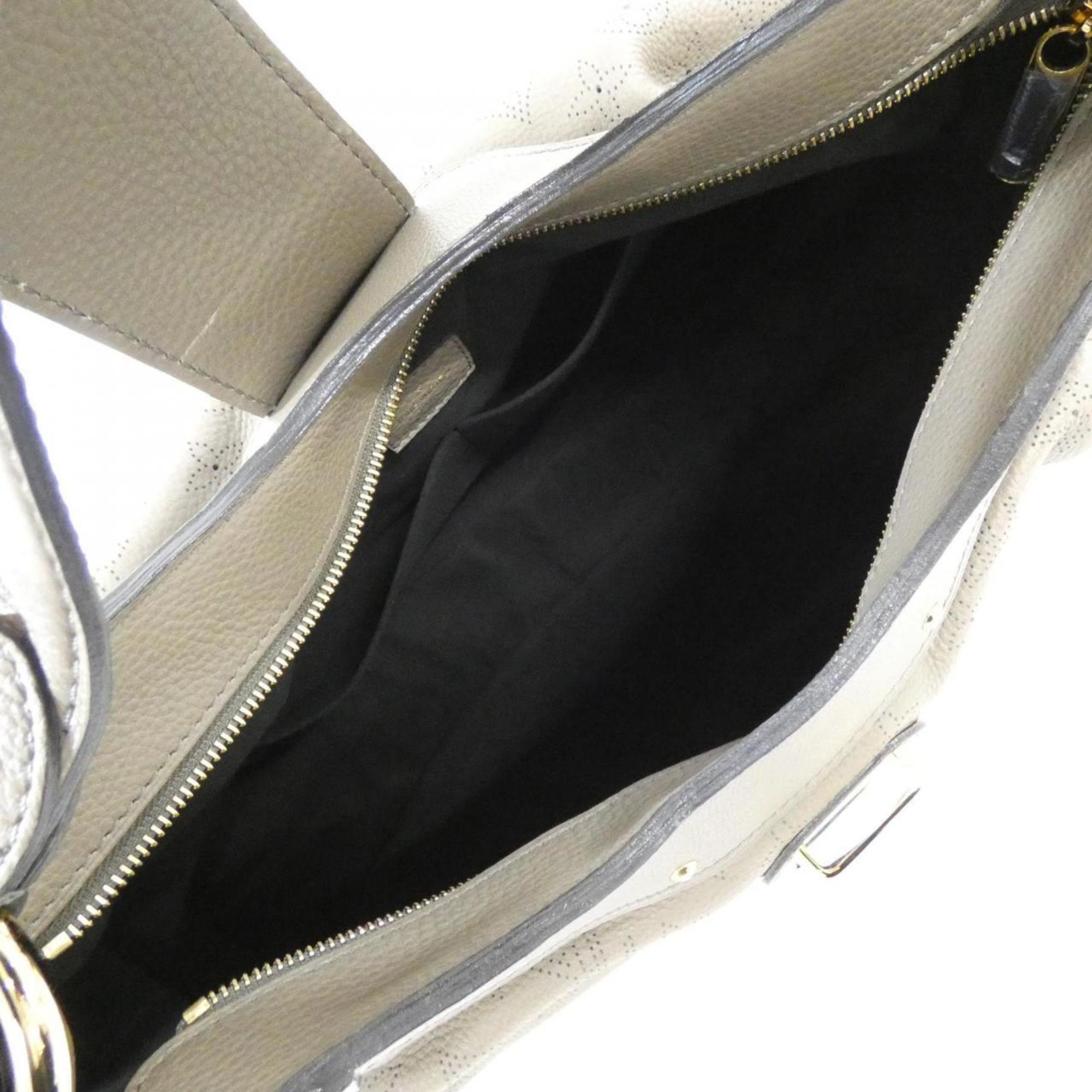 Louis Vuitton Mahina Taupe Leather Shoulder Bag (Pre-Owned)