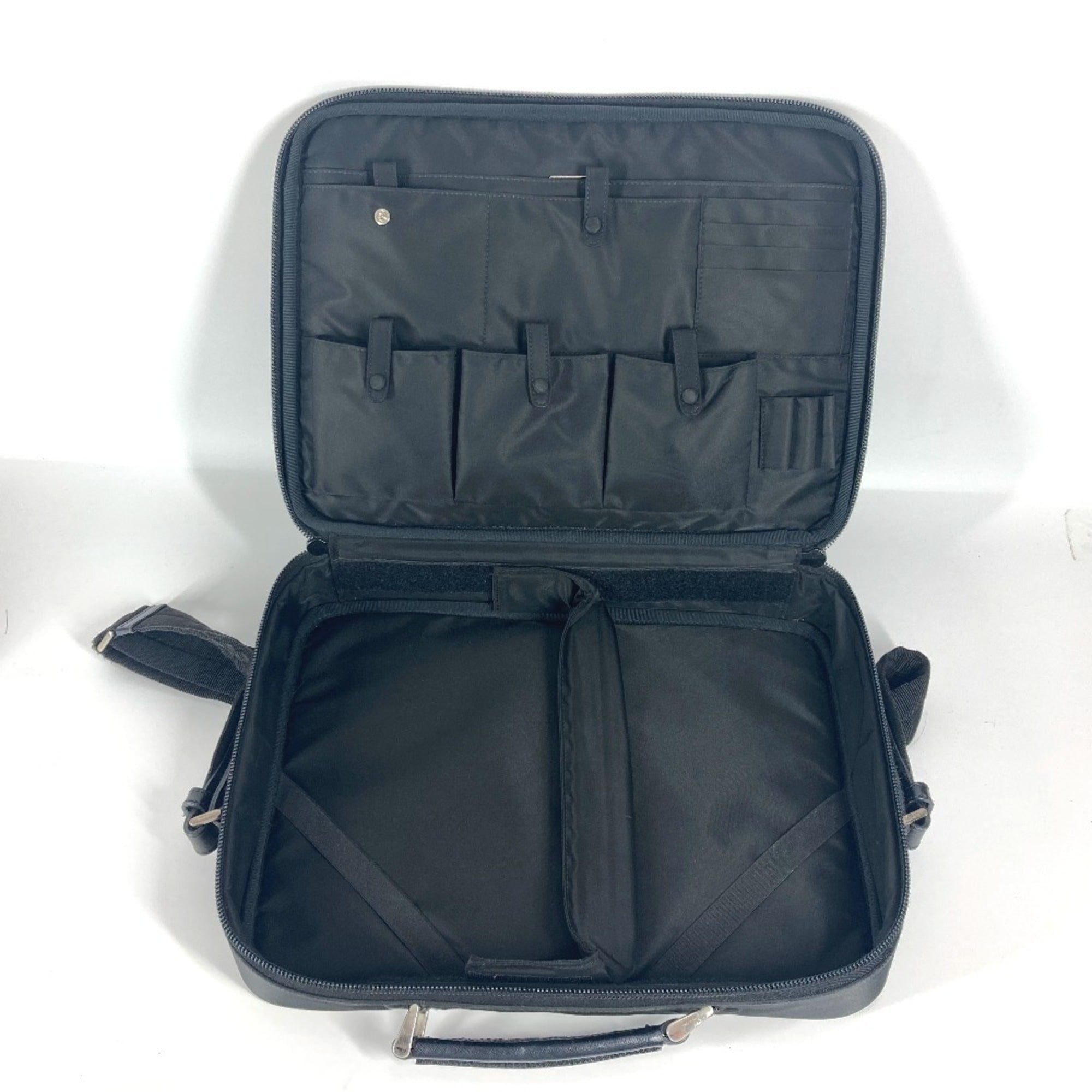 Prada Black Leather Nylon Handbag Shoulder Bag (Pre-Owned)