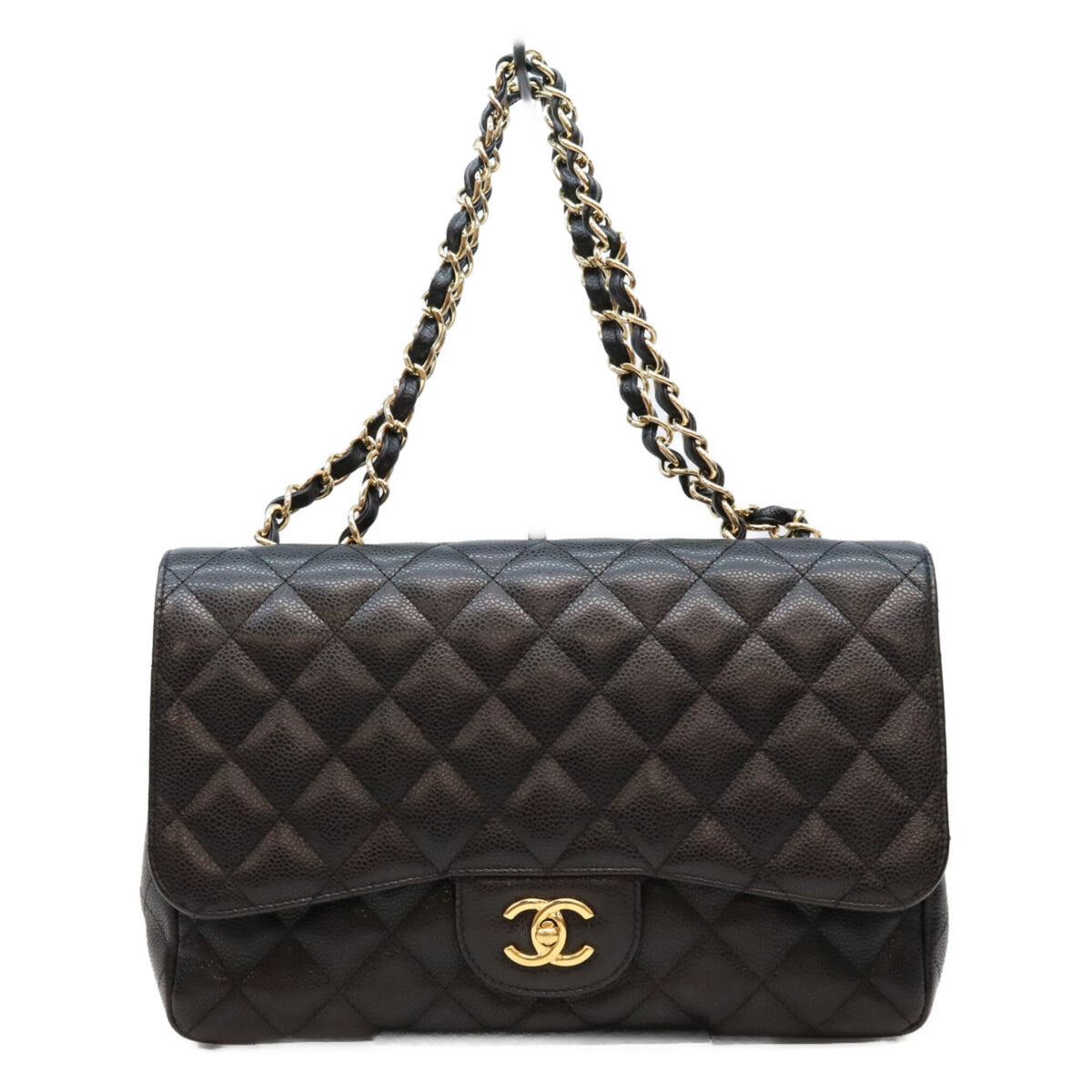 Chanel Black Grained Calfskin Shoulder Bag (Pre-Owned)