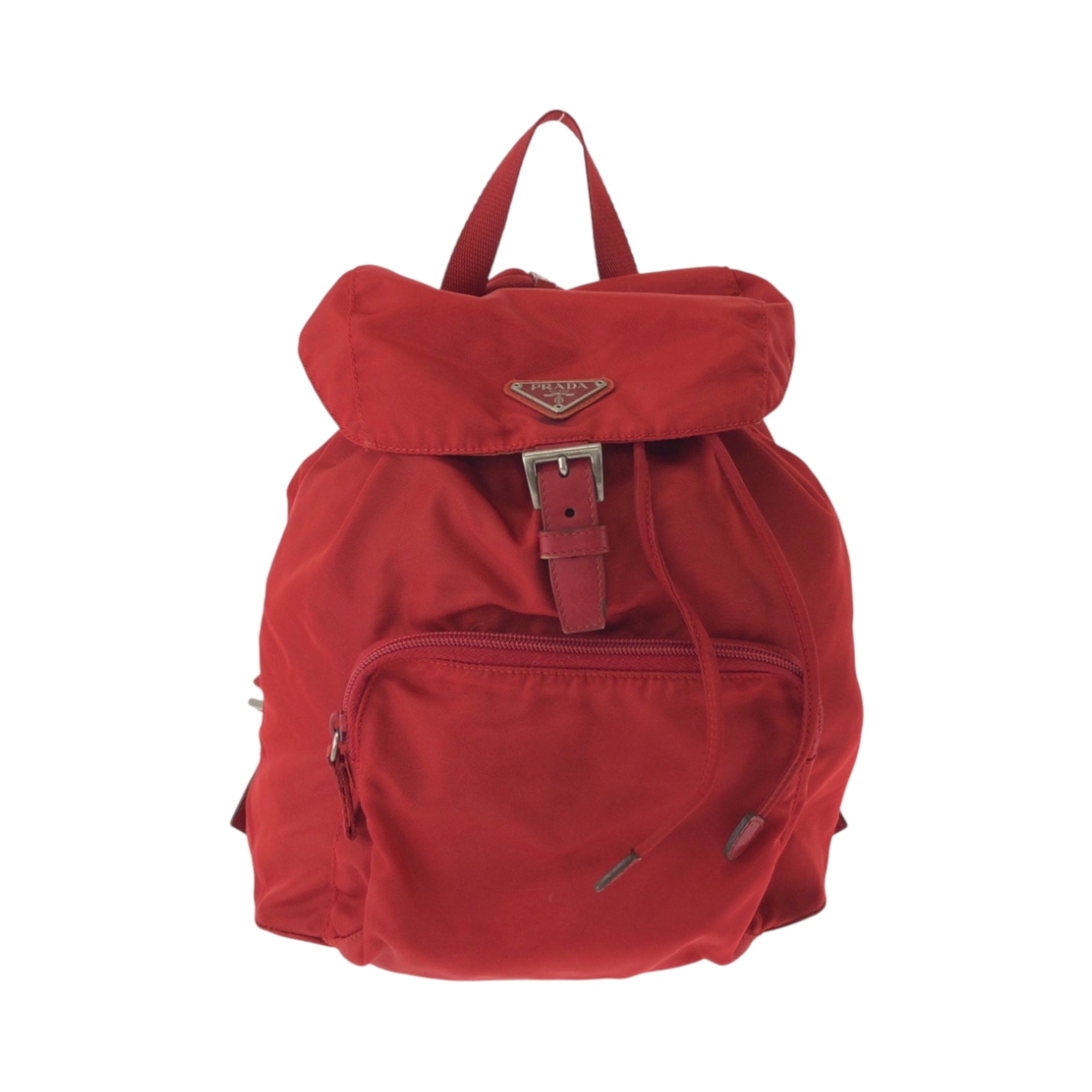 Prada Red Color Nylon Backpack (Pre-Owned)