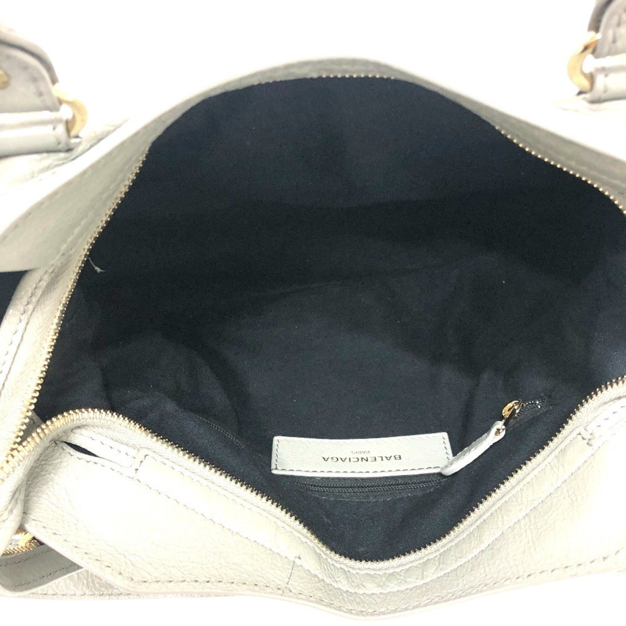 Balenciaga Gray Leather Handbag Shoulder Bag (Pre-Owned)