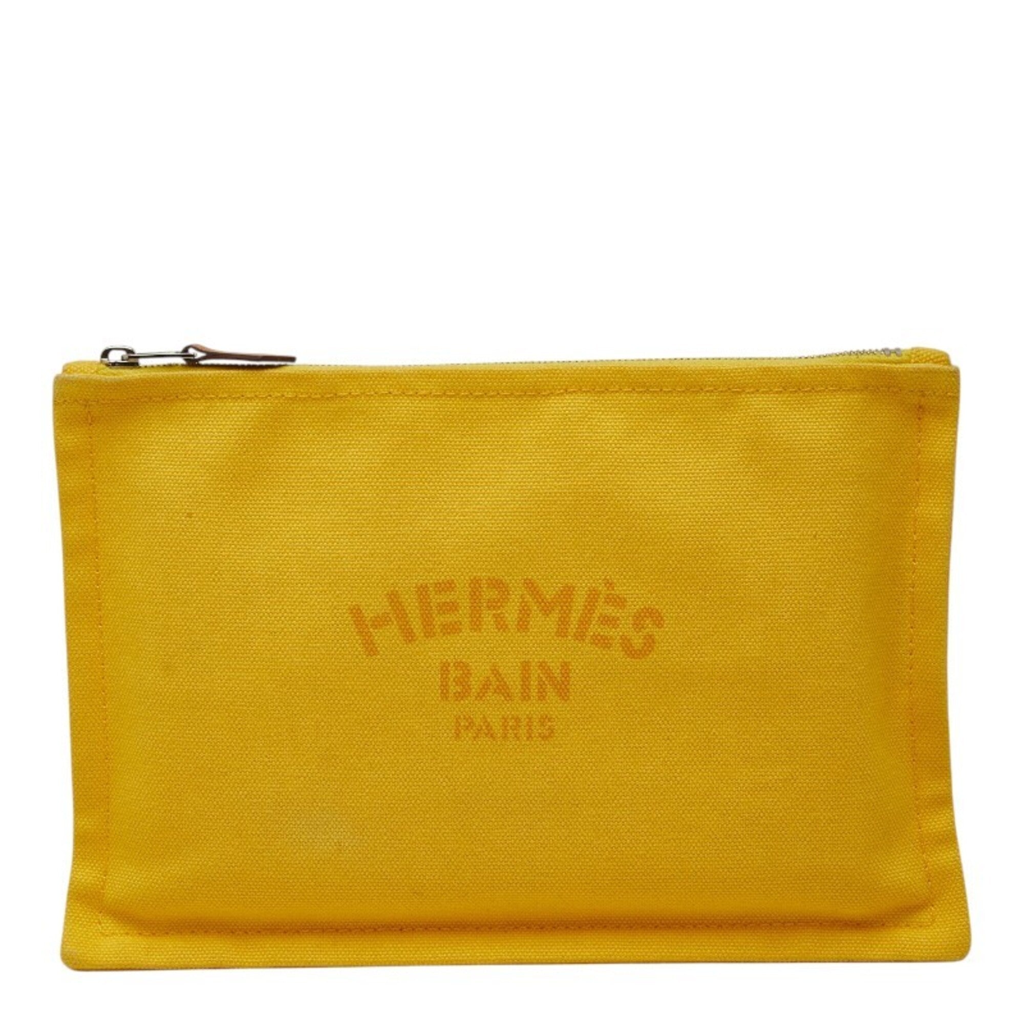 Hermes Yellow Cotton Handbag Pouch (Pre-Owned)