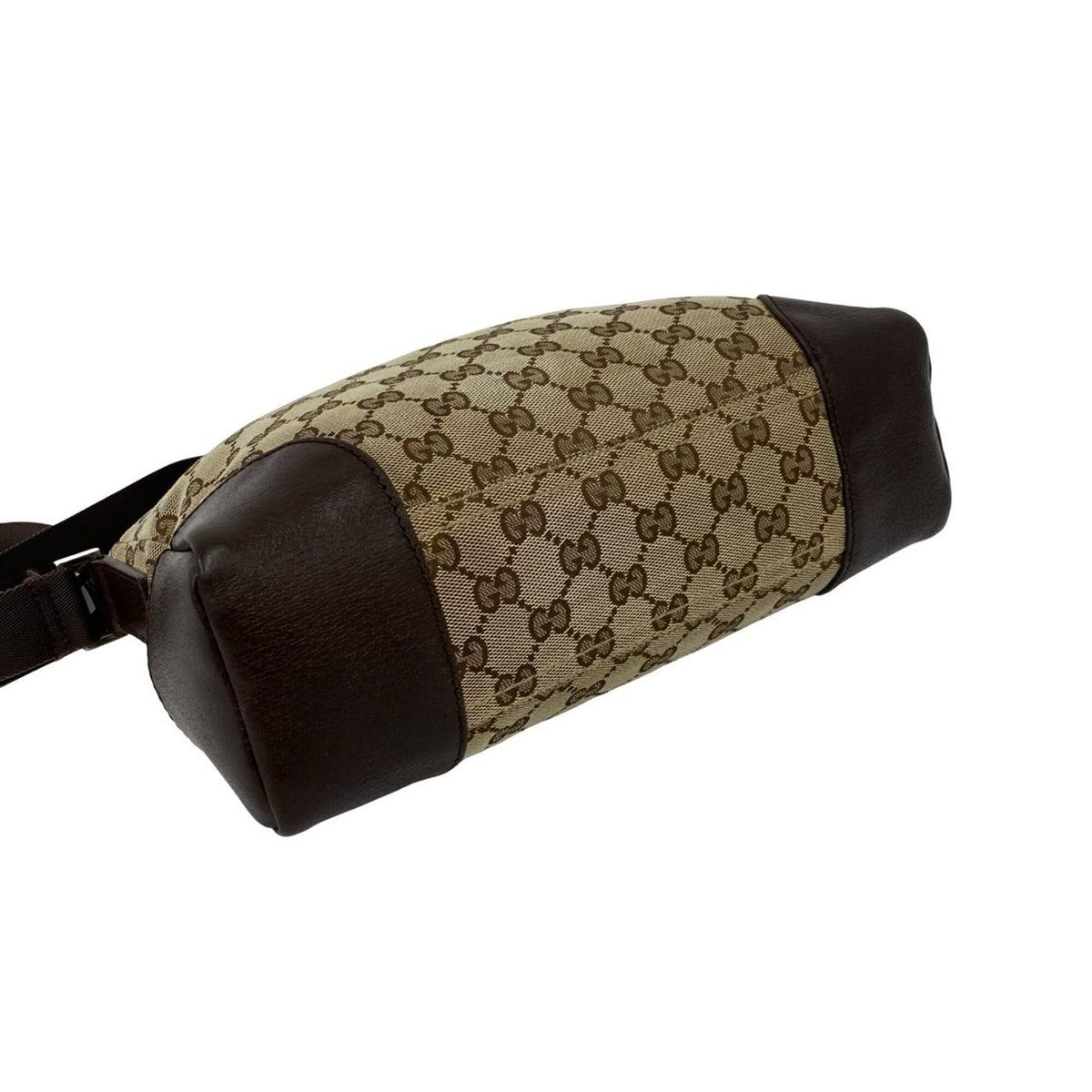 Gucci Brown Canvas Leather Pochette Shoulder Bag (Pre-Owned)