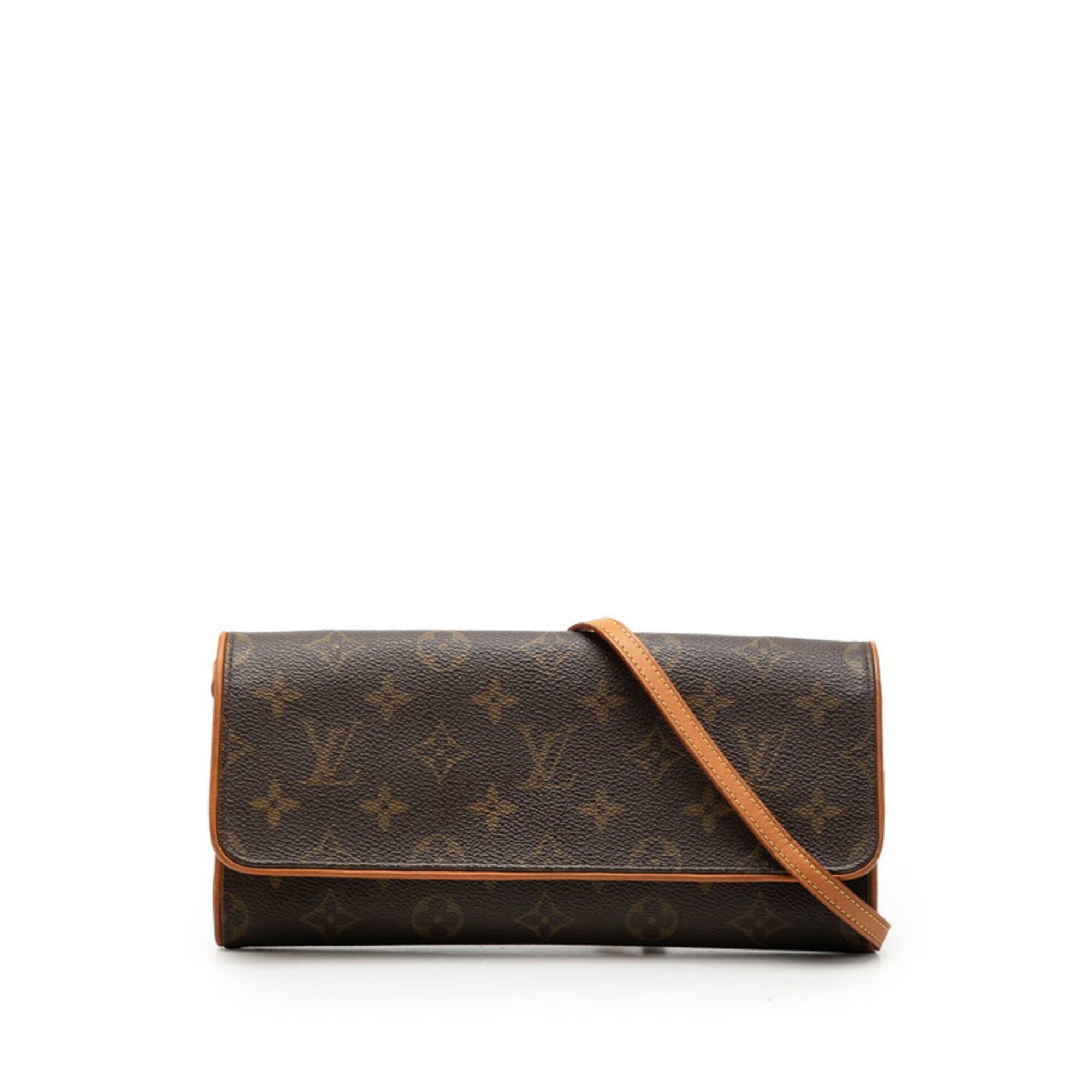 Louis Vuitton Brown Pvc Leather Pochette Shoulder Bag (Pre-Owned)