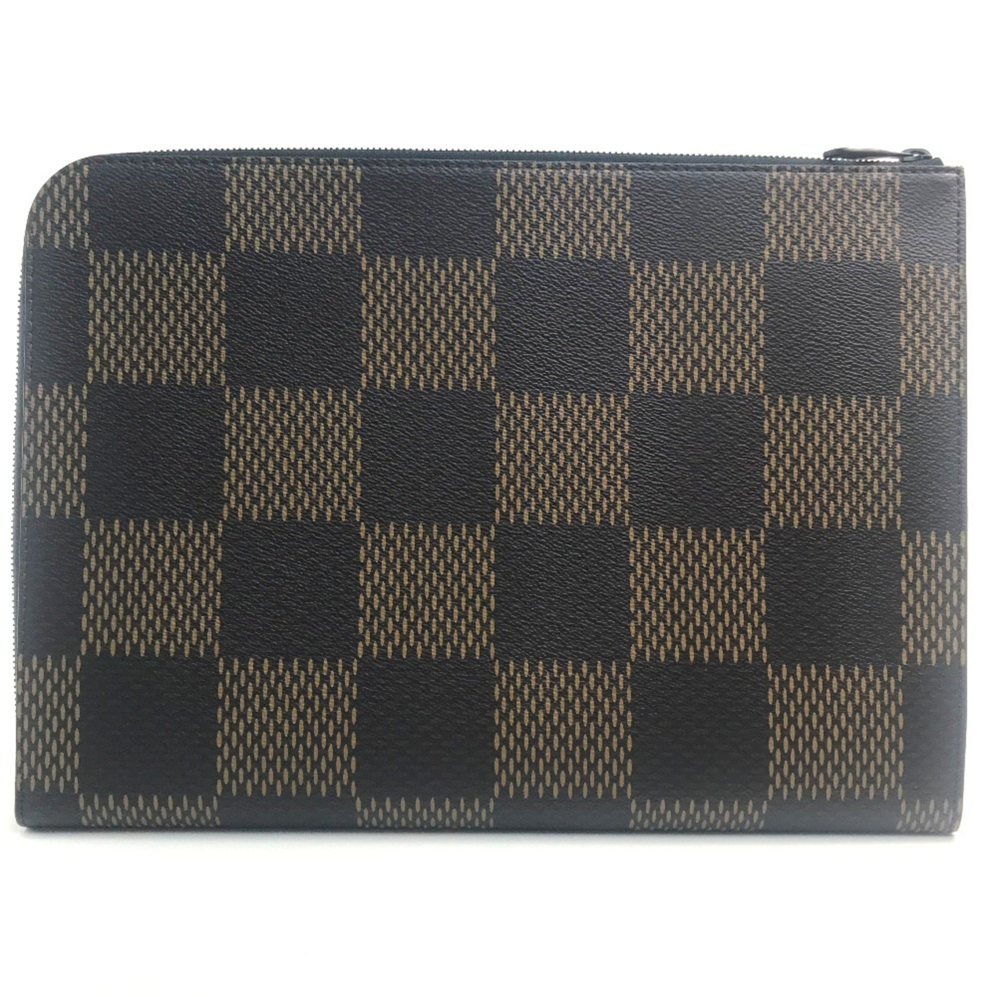 Louis Vuitton Brown Ebene Damier Canvas Clutch Bag Pochette (Pre-Owned)