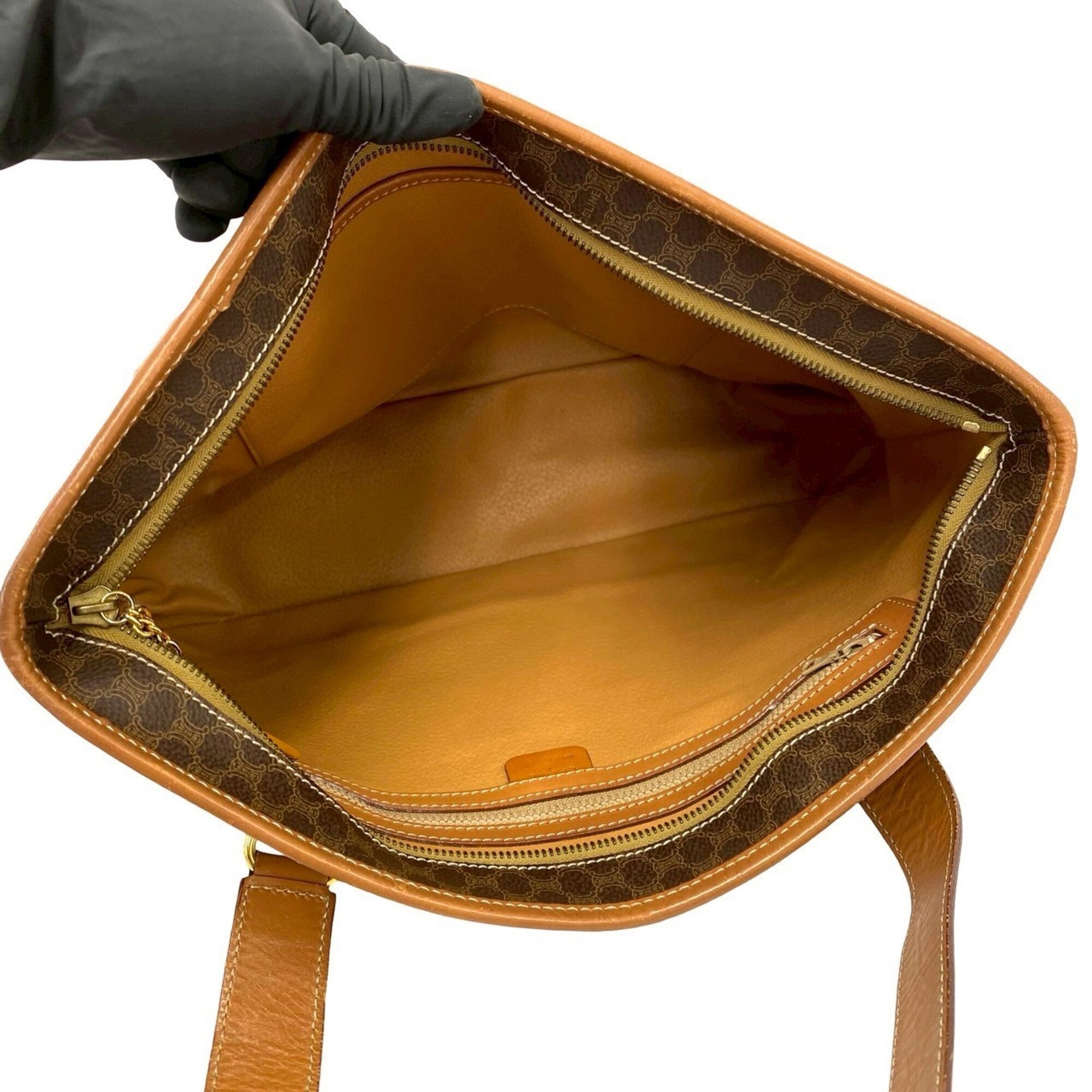 Celine Brown Leather Pvc Handbag Tote Bag (Pre-Owned)