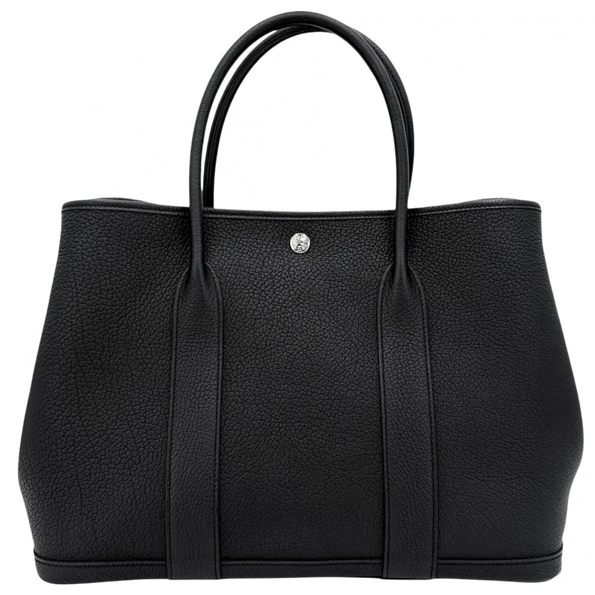 Hermes Black Leather Handbag Tote Bag (Pre-Owned)