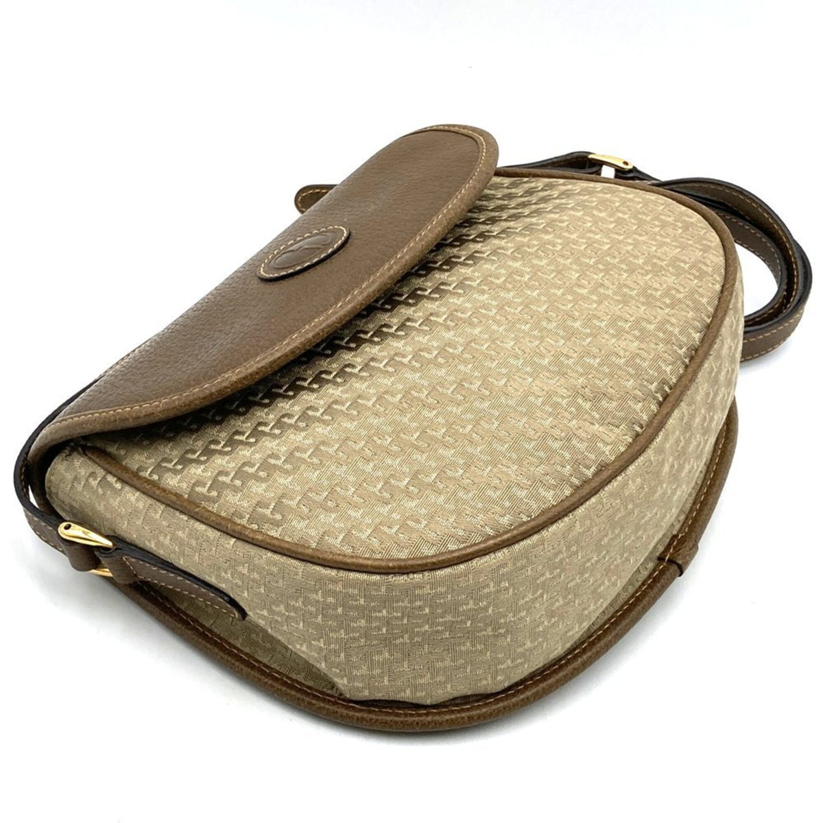 Gucci Brown Canvas Leather Shoulder Bag (Pre-Owned)