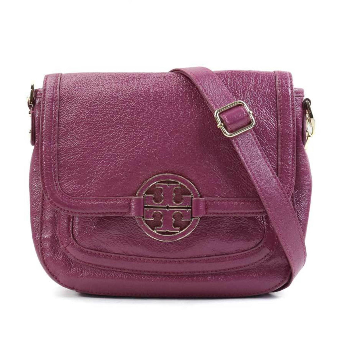 Tory Burch Pink Purple Leather Shoulder Bag (Pre-Owned)
