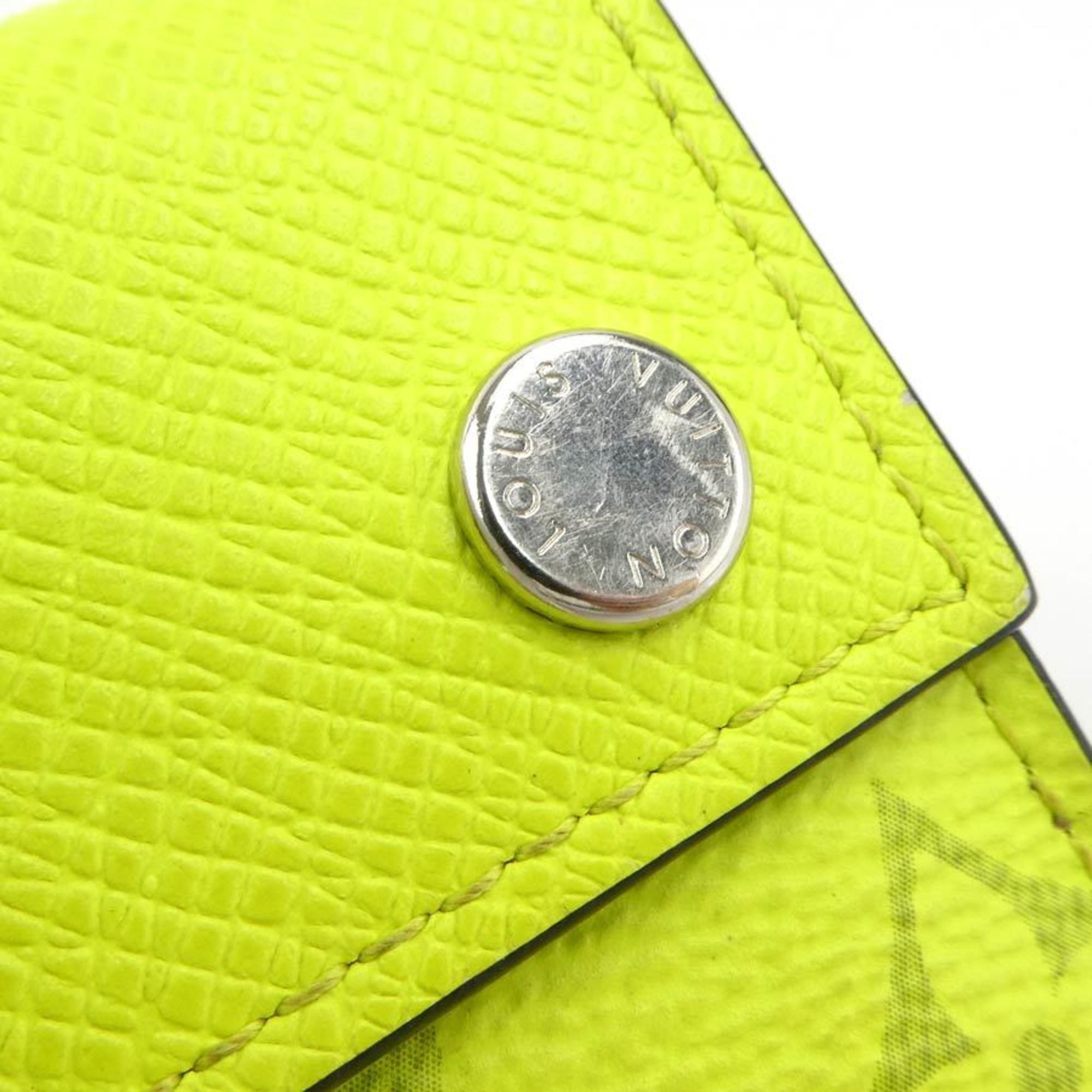 Louis Vuitton Green Yellow Pvc Leather Wallet (Tri-Fold) (Pre-Owned)