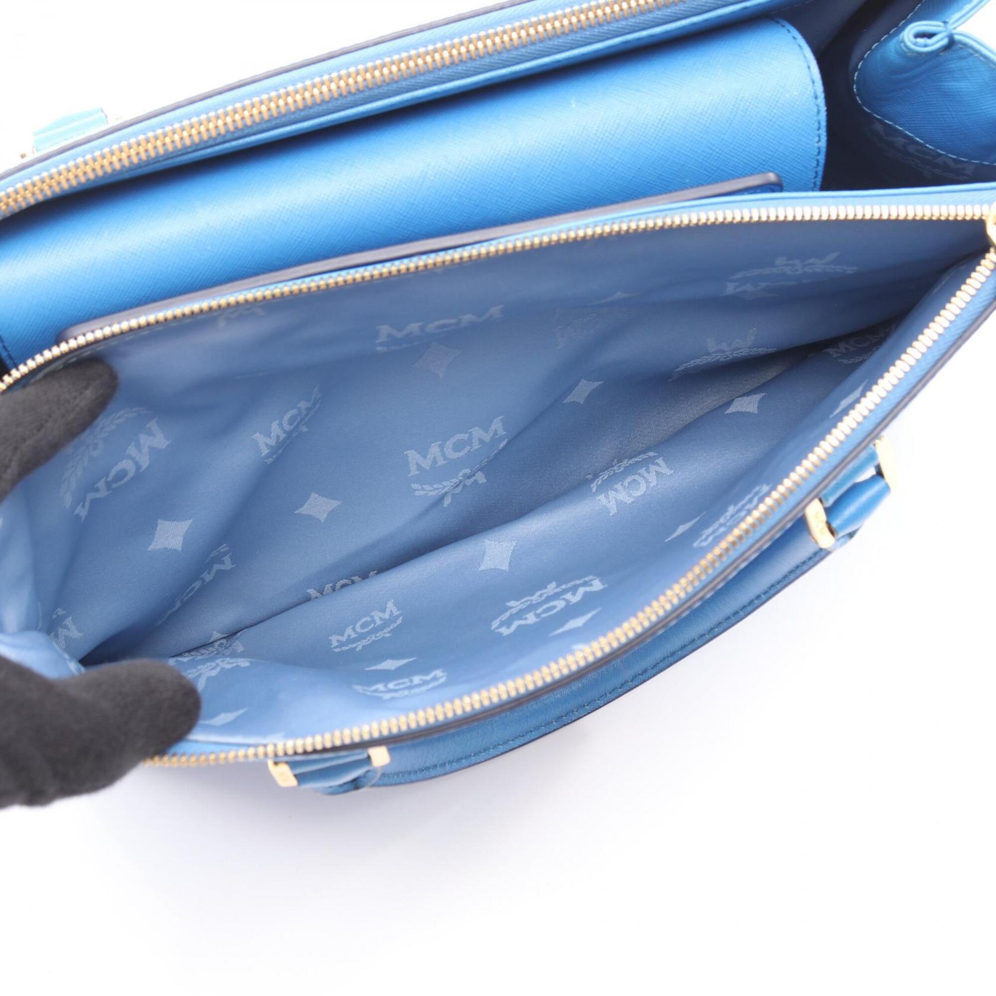 Mcm Blue Leather Handbag (Pre-Owned)