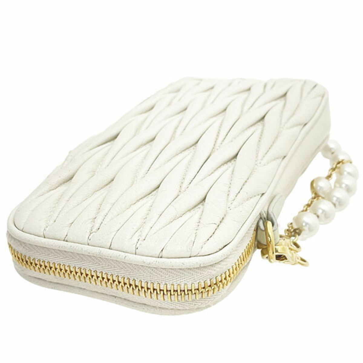 Miu Miu Ivory Leather Phone Wallet (Pre-Owned)