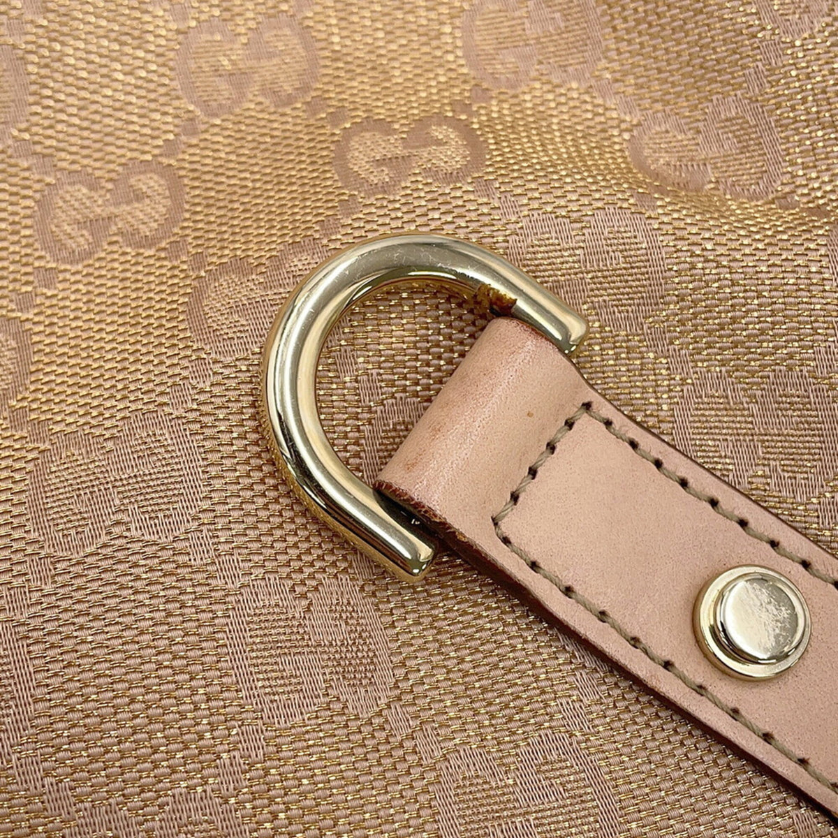 Gucci Pink Beige Gg Canvas Handbag Shoulder Bag (Pre-Owned)
