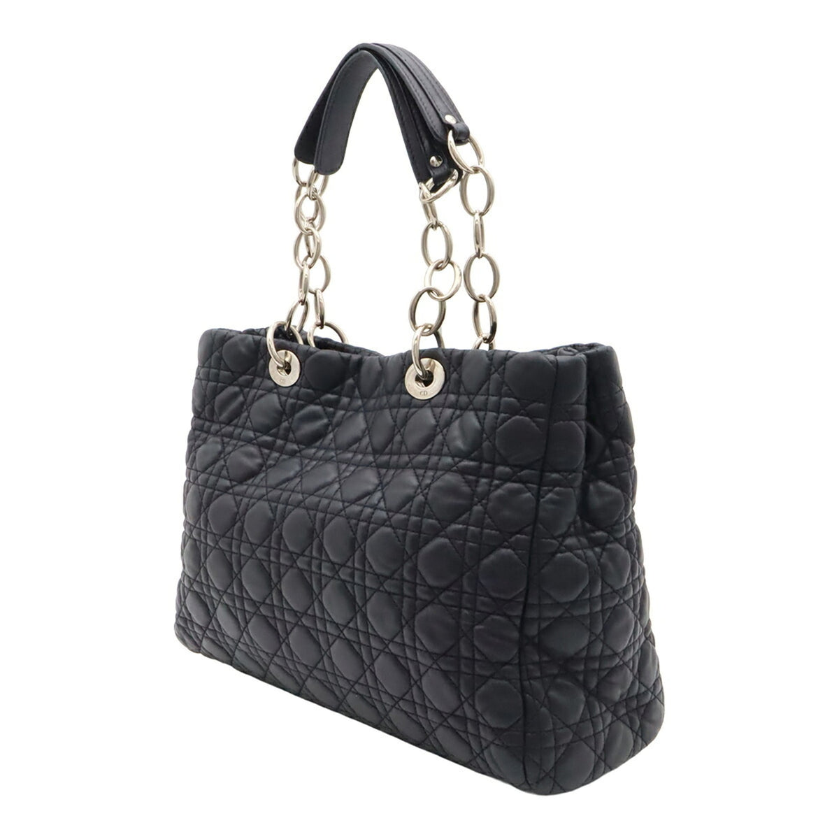 Christian Dior Black Leather Shoulder Bag Tote Bag (Pre-Owned)