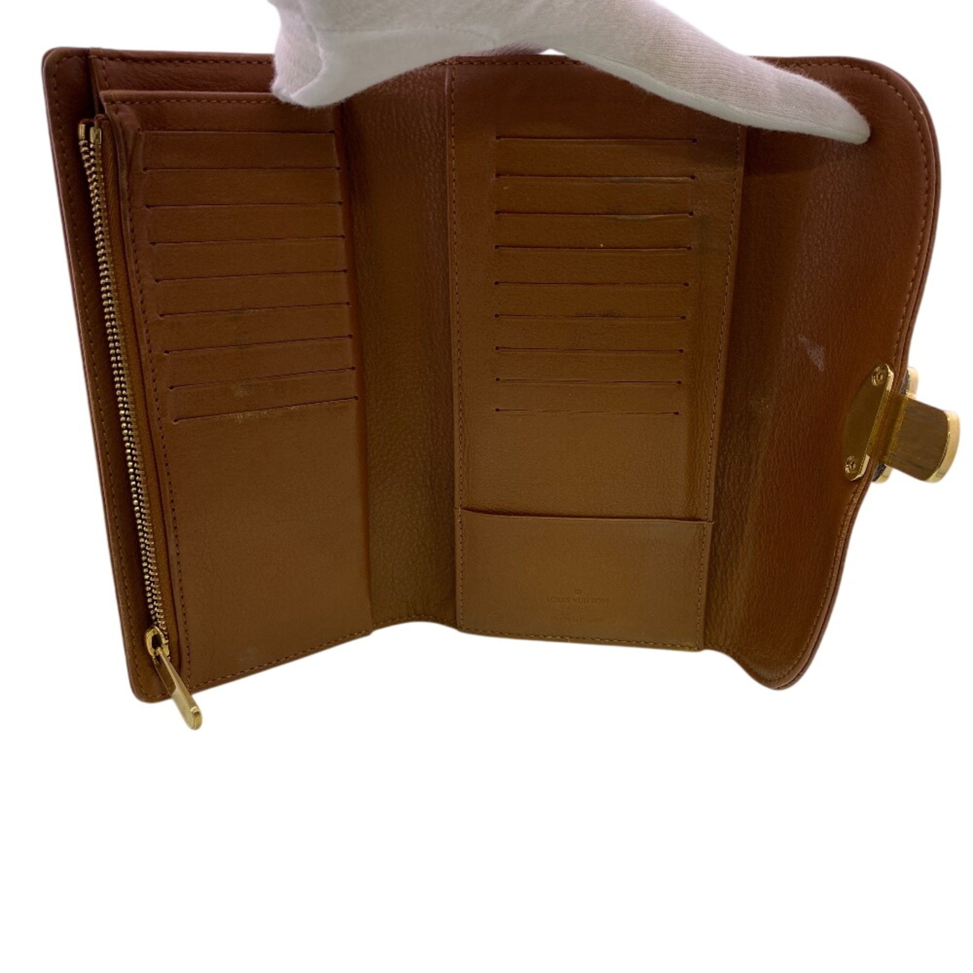 Louis Vuitton Brown Leather Long Wallet (Bi-Fold) (Pre-Owned)