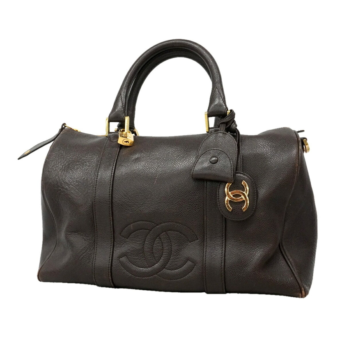 Chanel Brown Grained Calfskin Boston Bag (Pre-Owned)