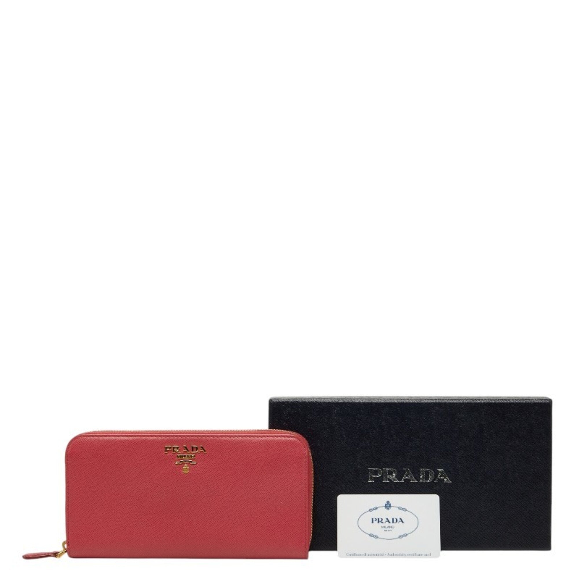 Prada Pink Leather Long Wallet (Bi-Fold) (Pre-Owned)