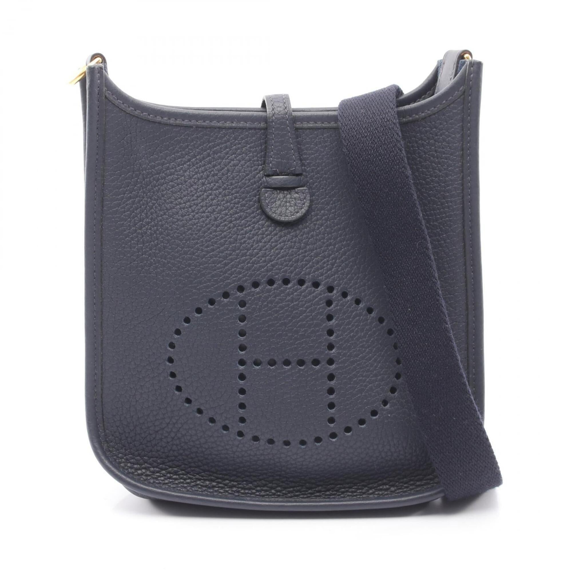 Hermes Blue Nuit Navy Taurillon Clemence Leather Handbag Shoulder Bag (Pre-Owned)