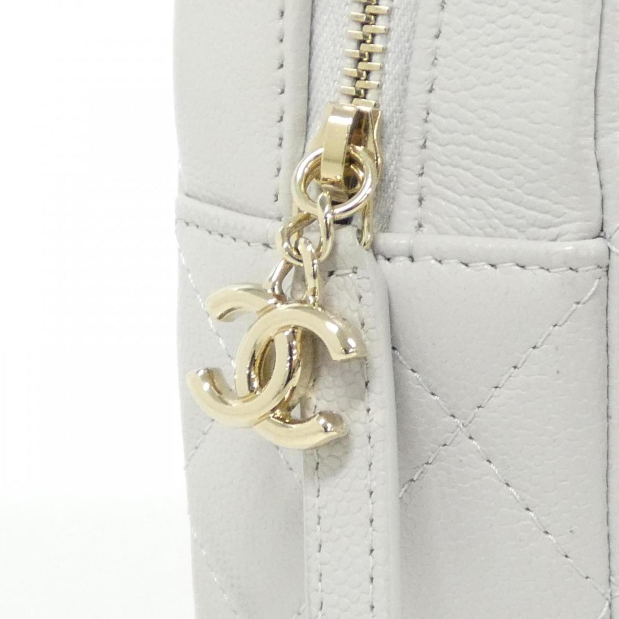 Chanel Light Gray Grained Calfskin Backpack (Pre-Owned)