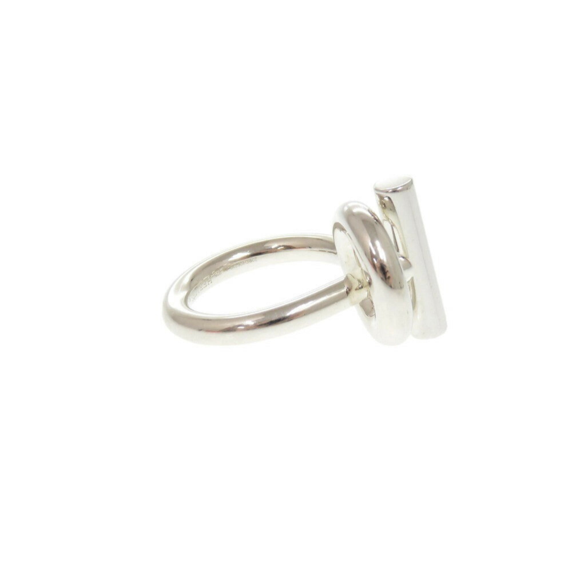 Hermes Silver Silver 925 Band Ring (Pre-Owned)
