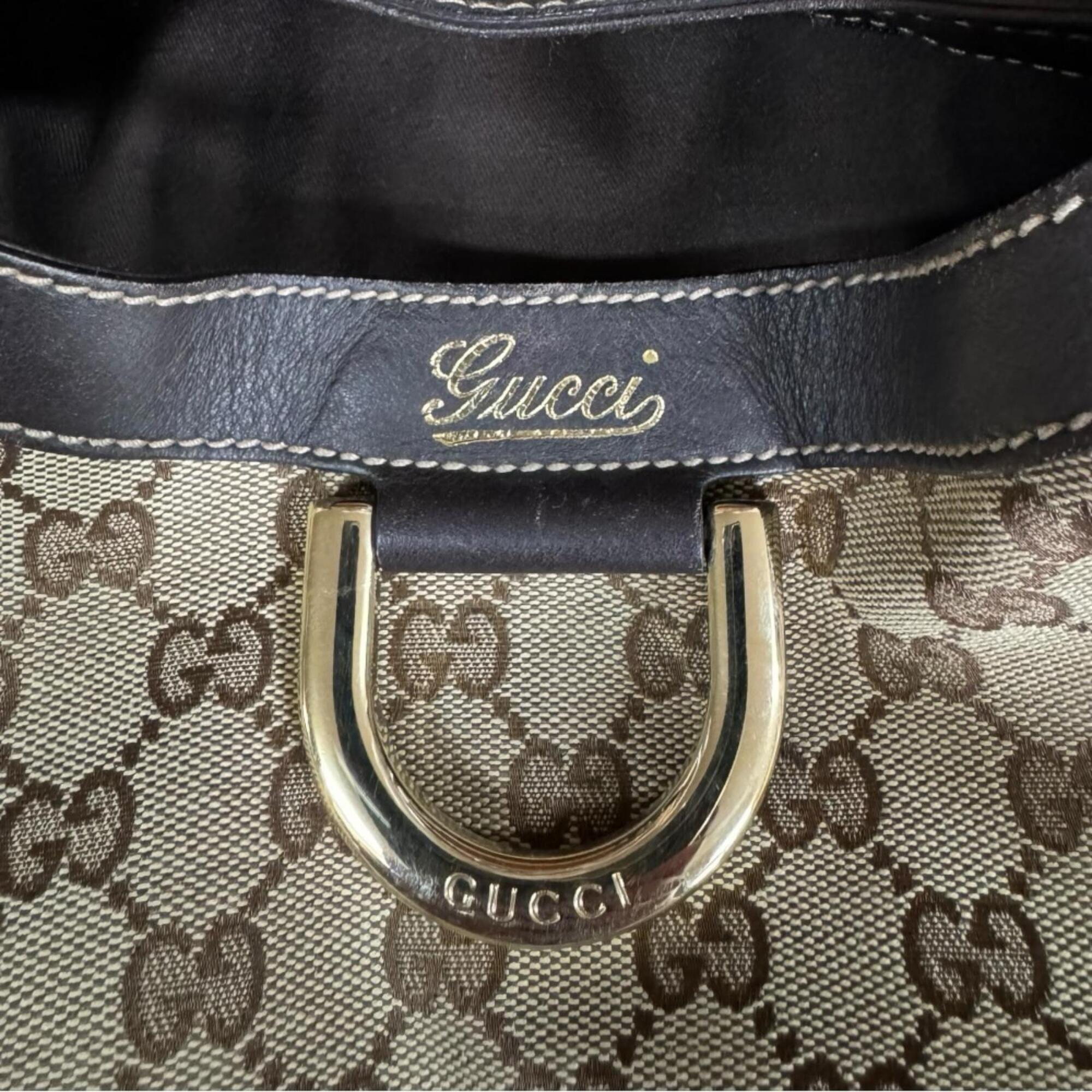 Gucci Abbey Brown Gg Canvas Tote Bag (Pre-Owned)