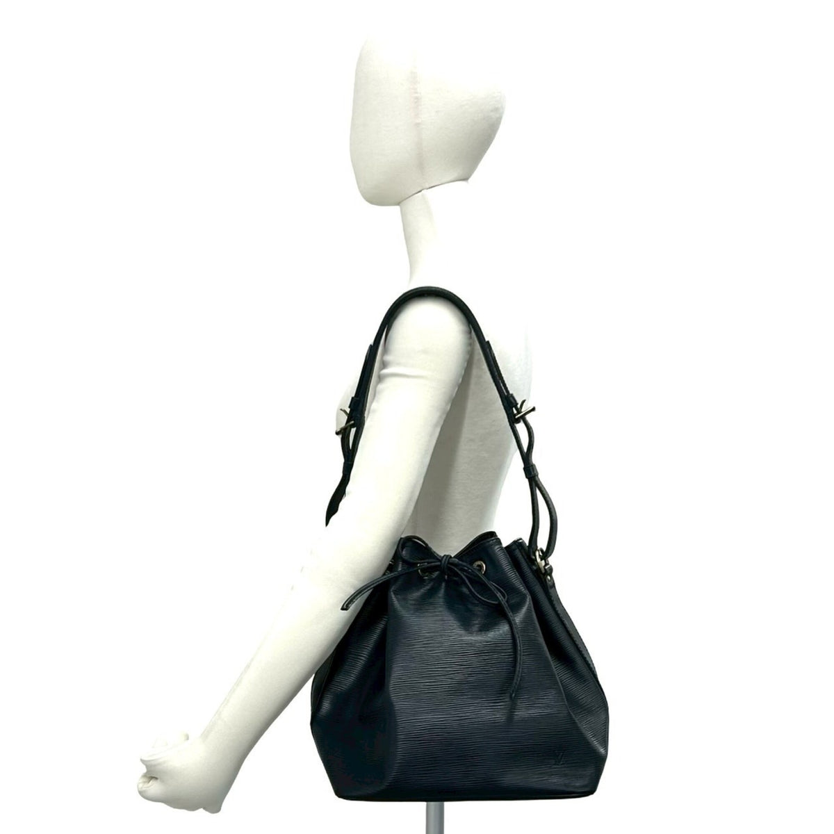 Louis Vuitton Black Leather Shoulder Bag Tote Bag (Pre-Owned)