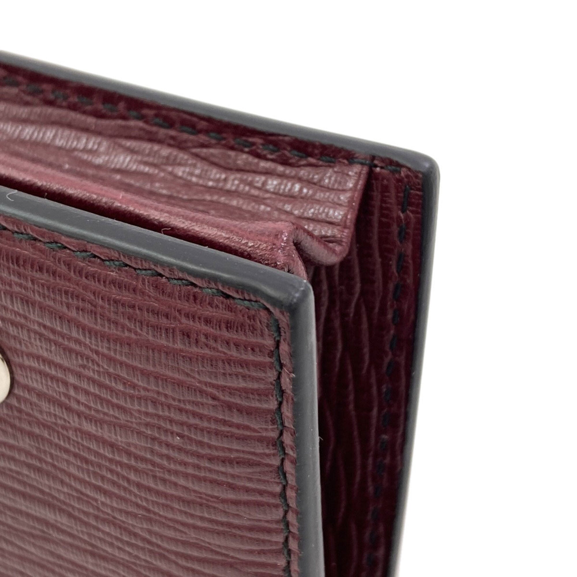 Salvatore Ferragamo Bordeaux Leather Coin Purse/Coin Case (Pre-Owned)