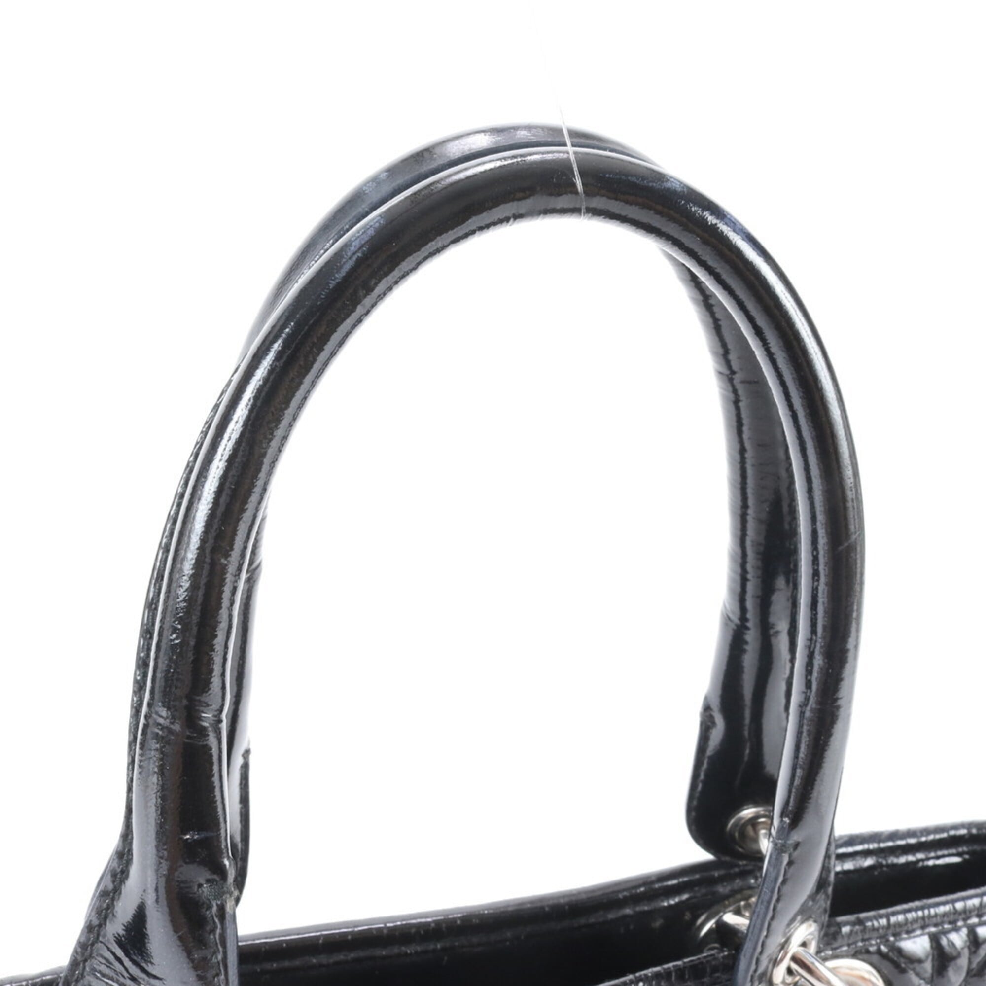 Christian Dior Black Leather Shoulder Bag Tote Bag (Pre-Owned)