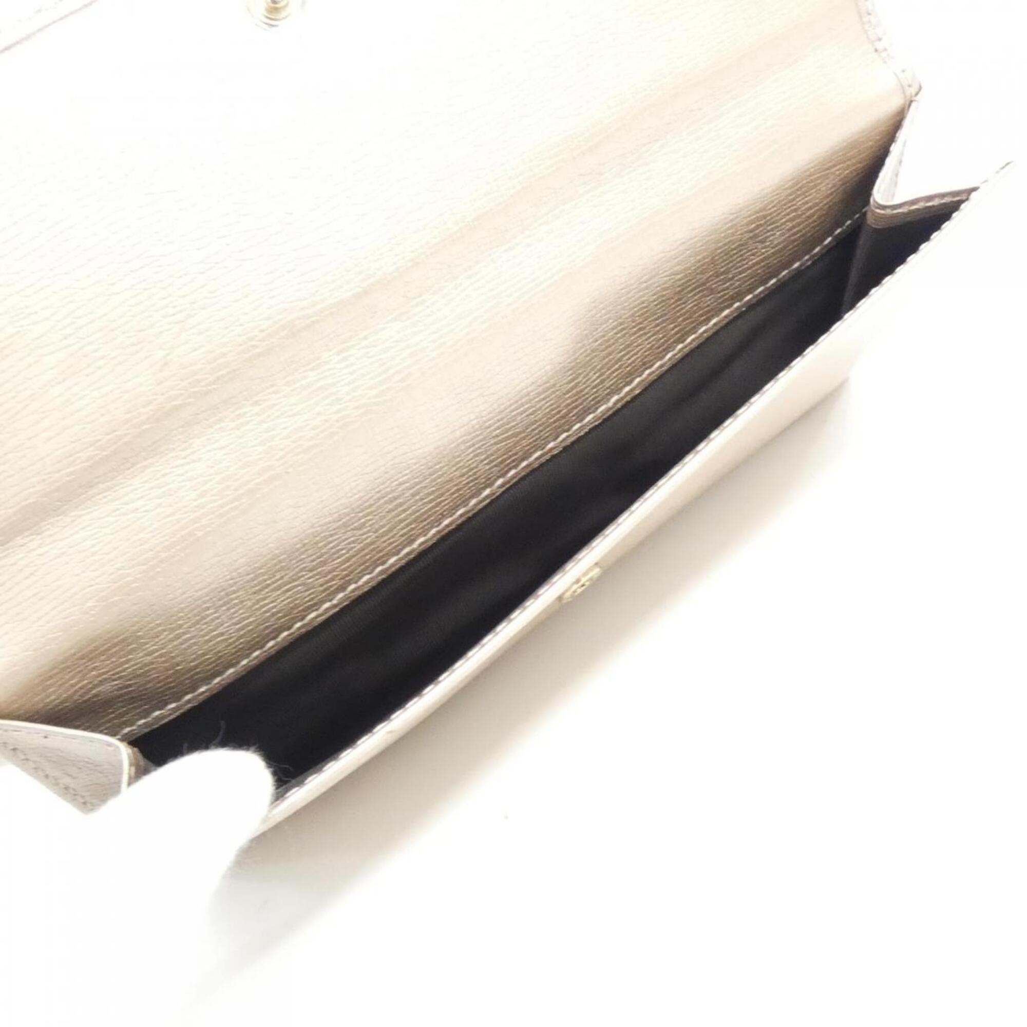 Gucci Beige Leather Long Wallet (Bi-Fold) (Pre-Owned)