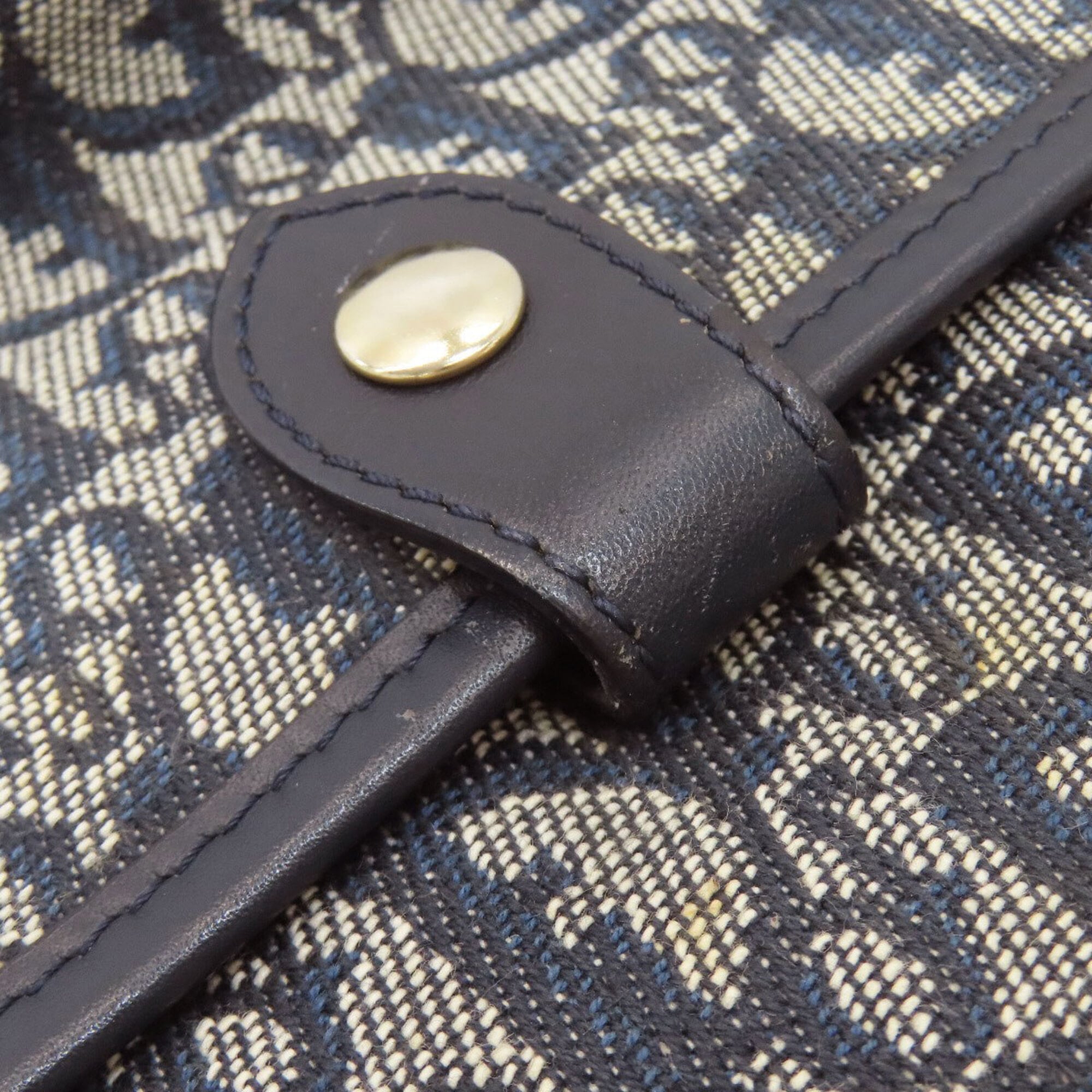 Christian Dior Trotter Navy Canvas Shoulder Bag (Pre-Owned)
