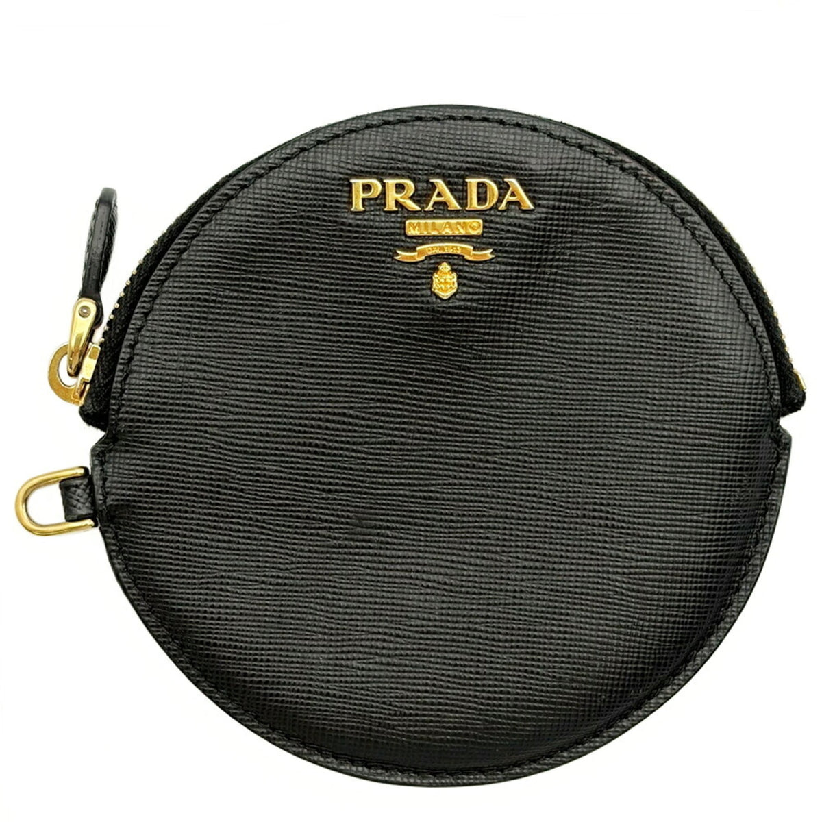 Prada Saffiano Black Nappa Leather Saffiano Coin Purse/Coin Case (Pre-Owned)