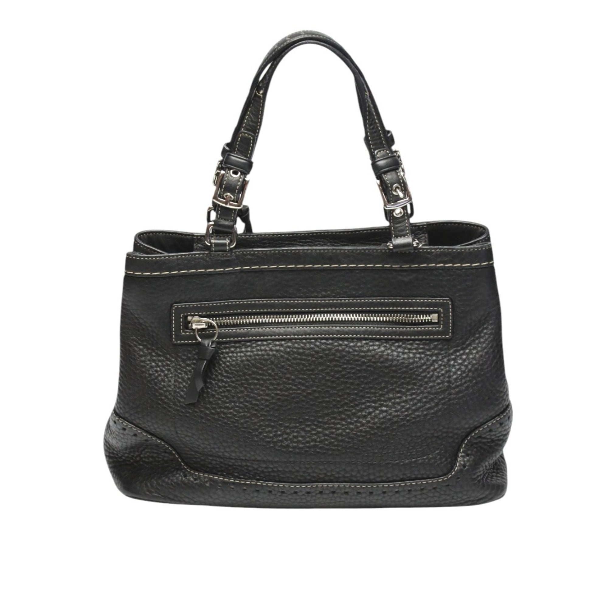 Coach Black Leather Handbag (Pre-Owned)