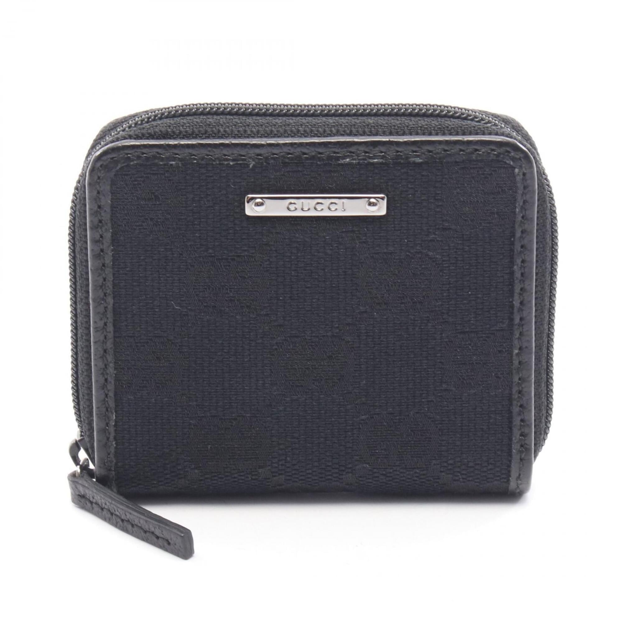 Gucci Black Canvas Leather Coin Purse/Coin Case (Pre-Owned)