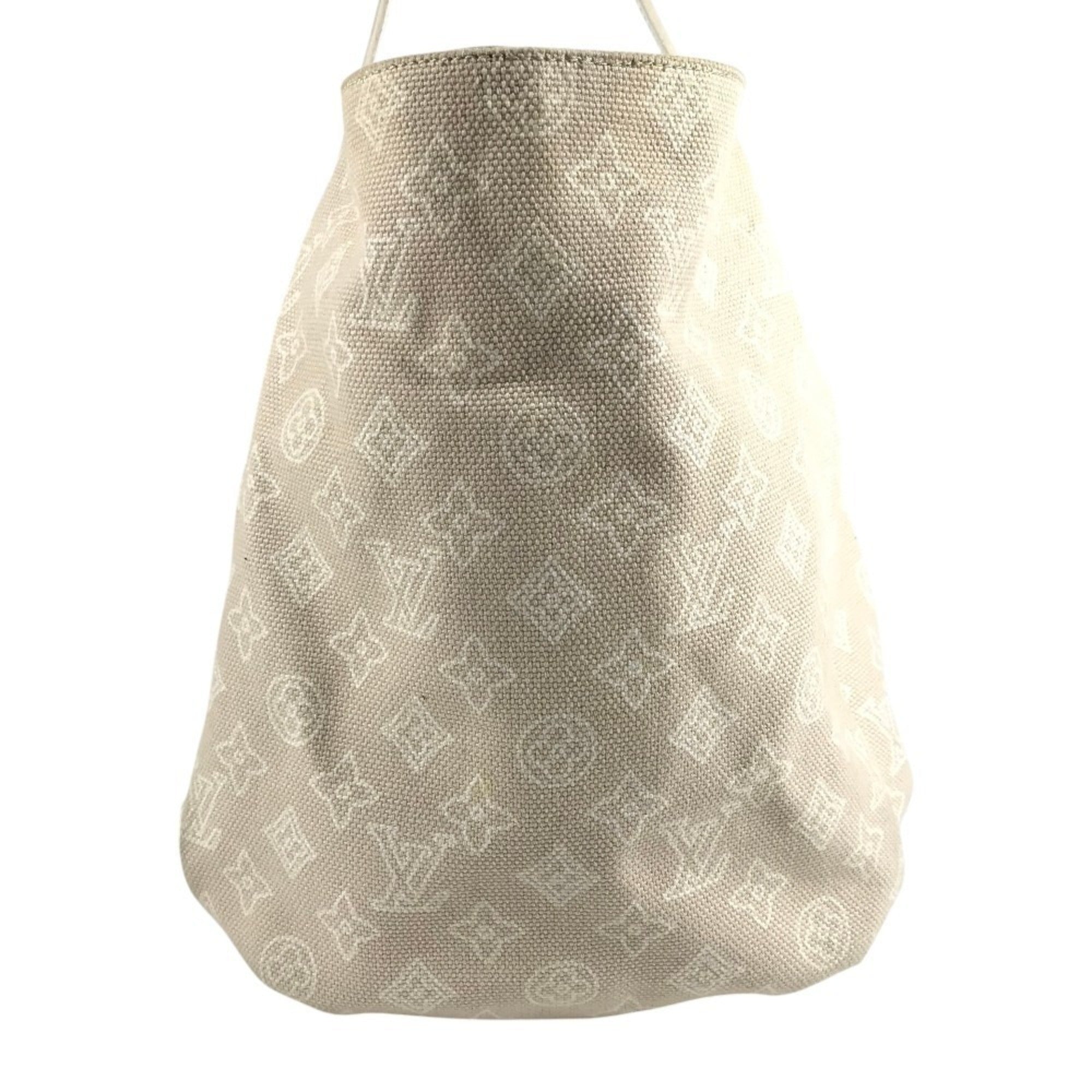 Louis Vuitton Pink Beige Canvas Leather Handbag Pouch Shoulder Bag (Pre-Owned)