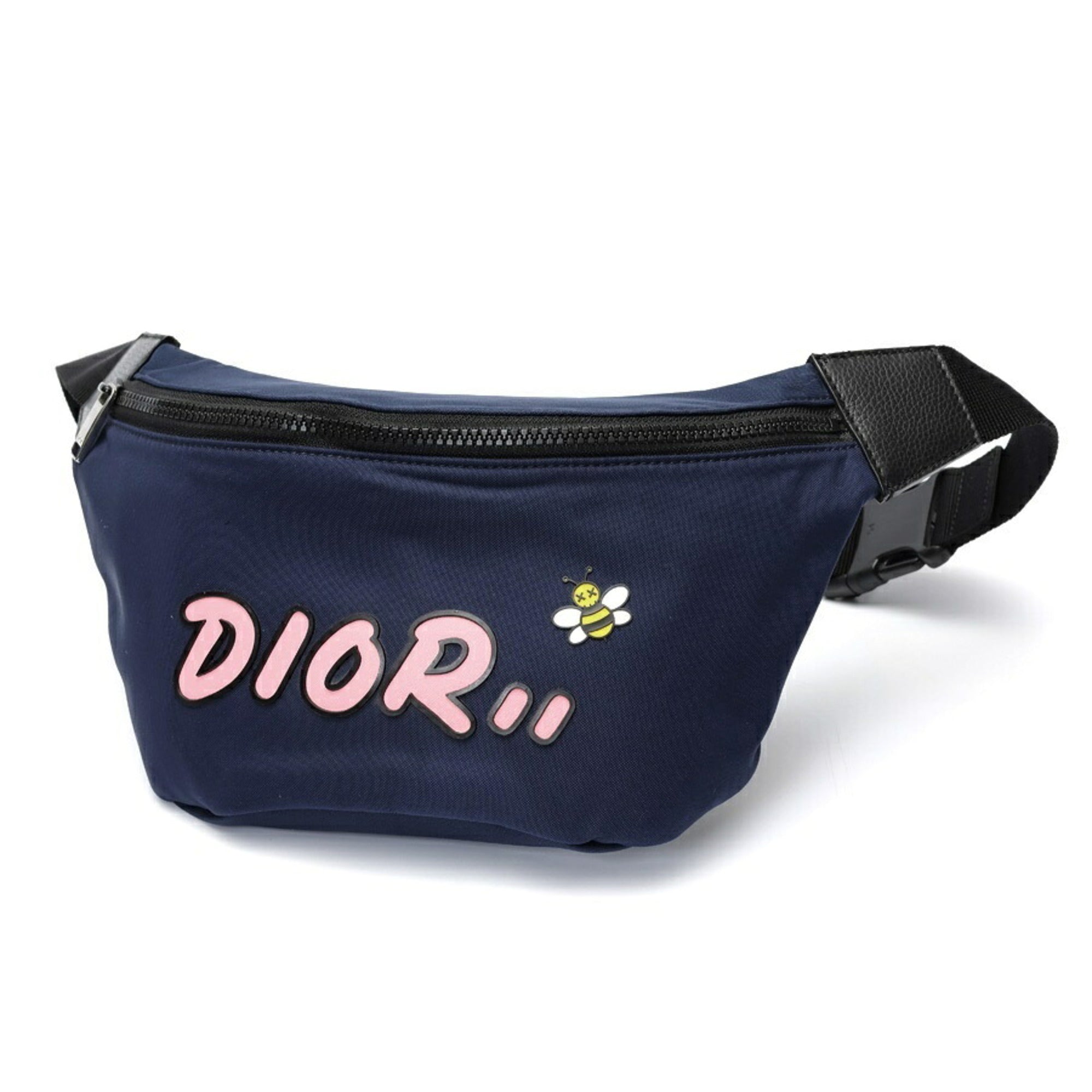 Christian Dior Navy Nylon Leather Fanny Pack (Pre-Owned)