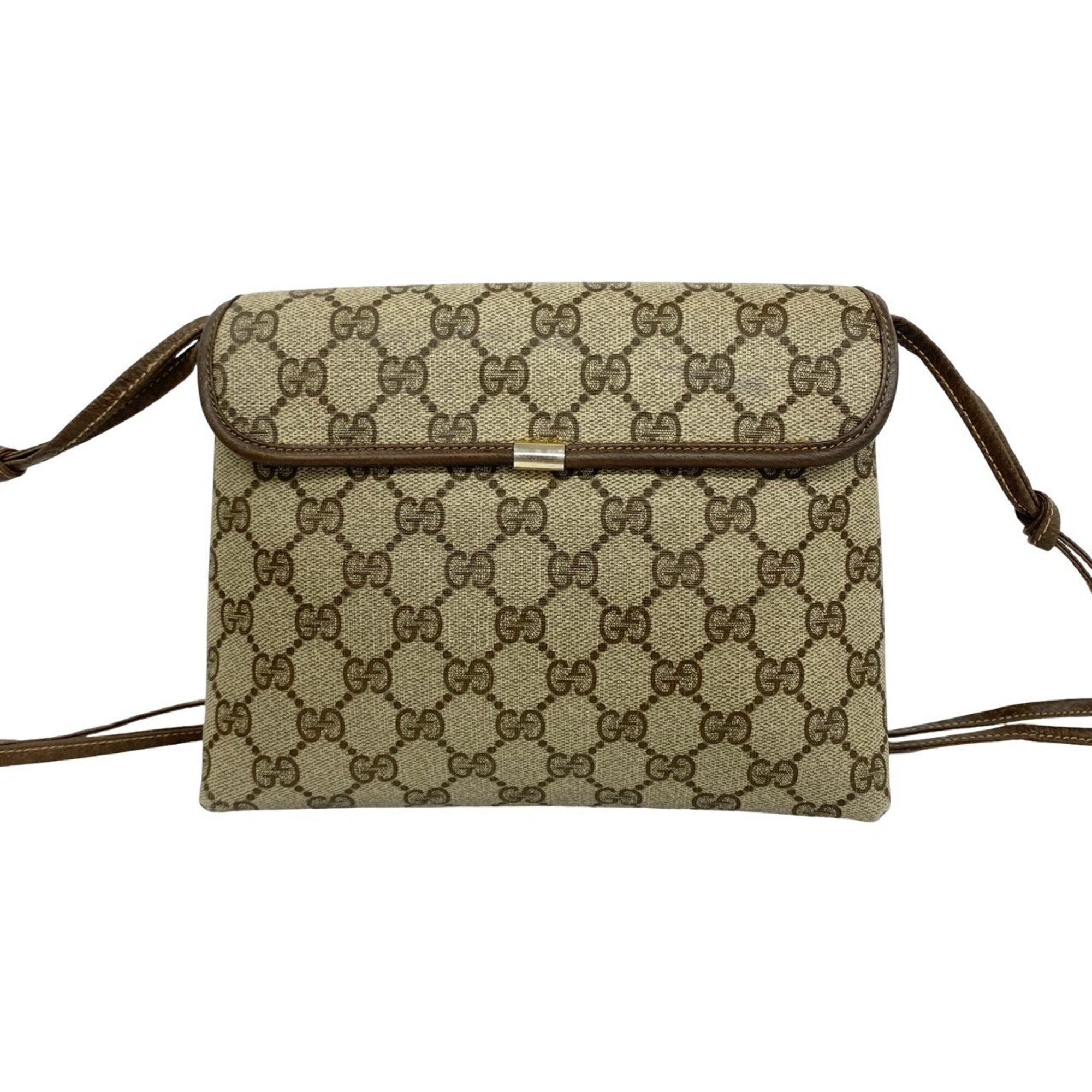 Gucci Brown Leather Pvc Pochette Shoulder Bag (Pre-Owned)