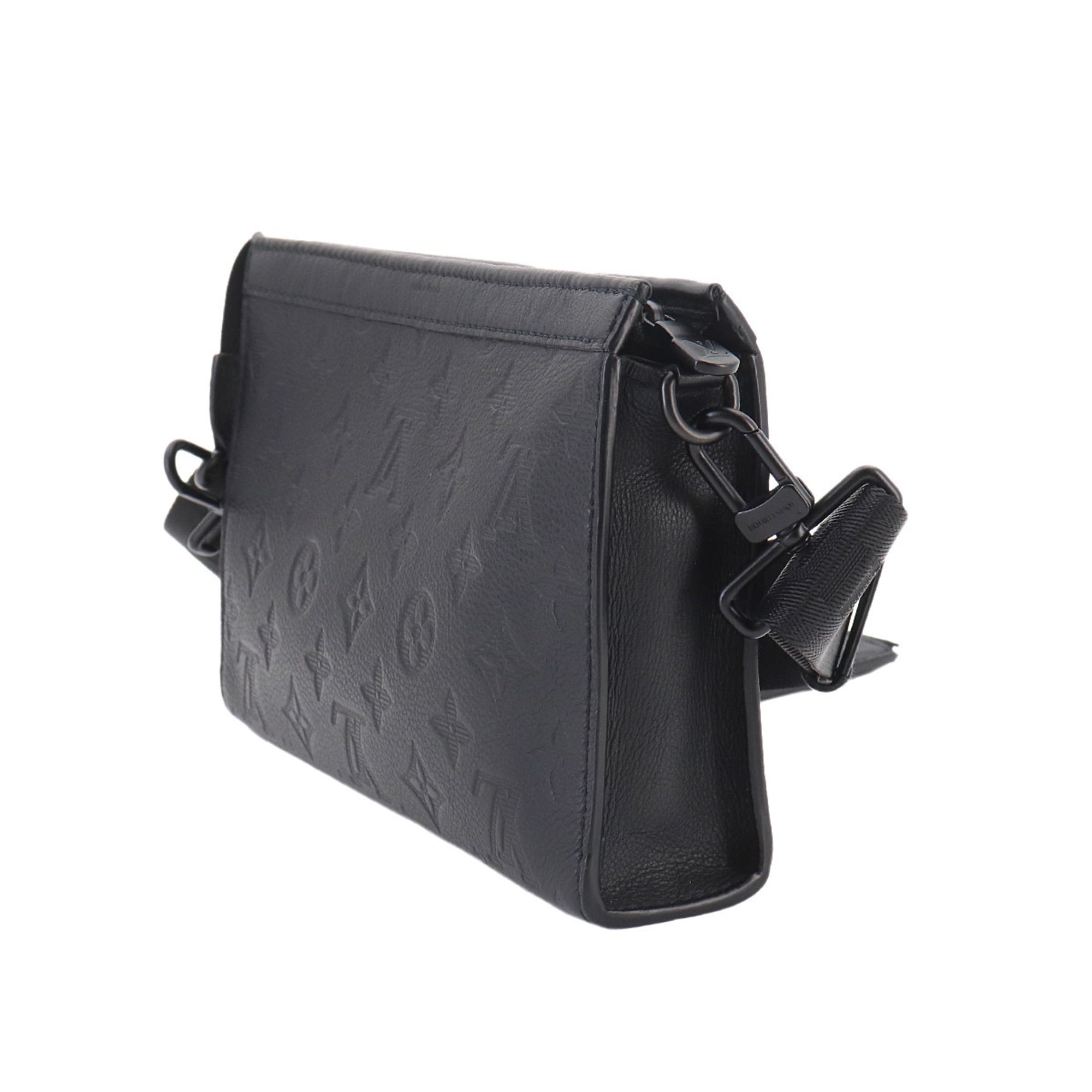 Louis Vuitton Black Monogram Leather Handbag Shoulder Bag (Pre-Owned)