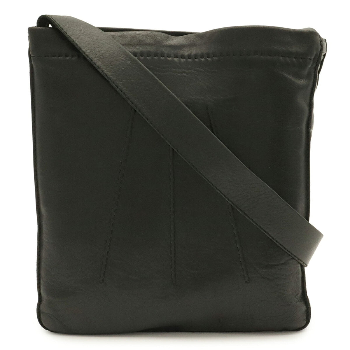 Hermes Black Leather Pochette Shoulder Bag (Pre-Owned)