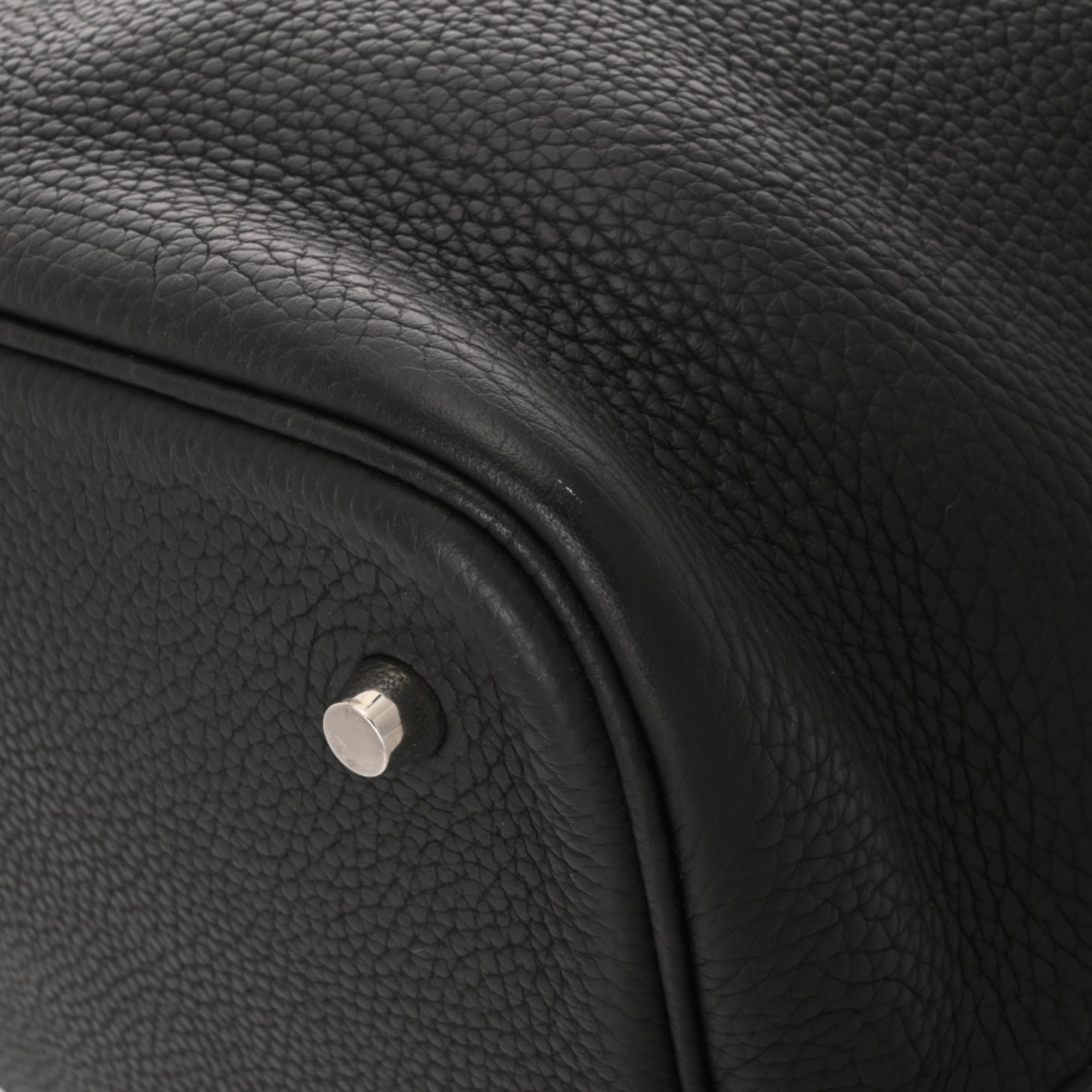 Hermes Black Taurillon Clemence Leather Handbag (Pre-Owned)