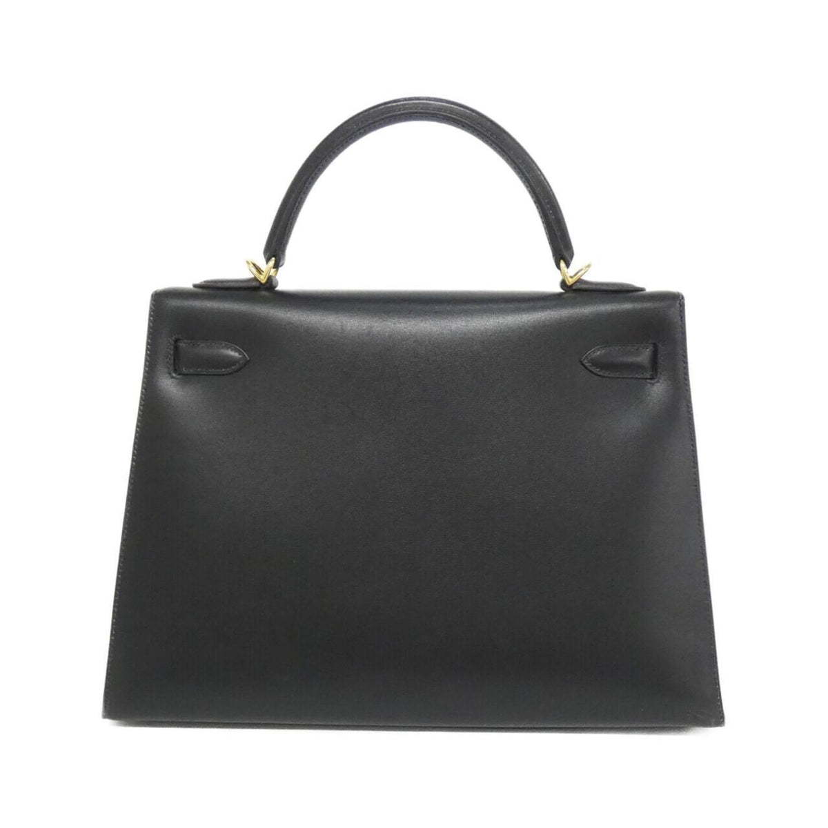 Hermes Black Box Calf Leather Handbag (Pre-Owned)