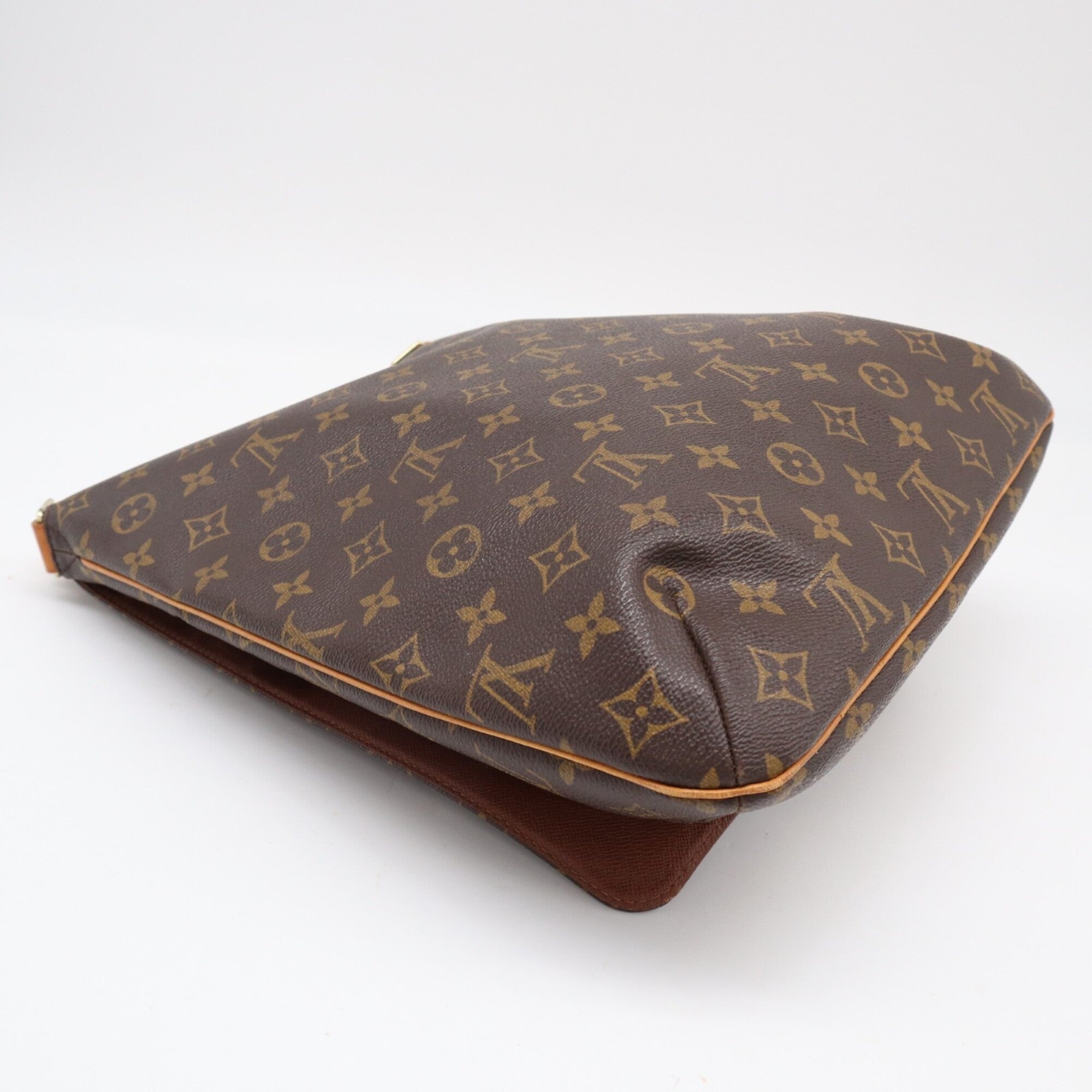 Louis Vuitton Monogram Beige Brown Coated Canvas Leather Shoulder Bag (Pre-Owned)