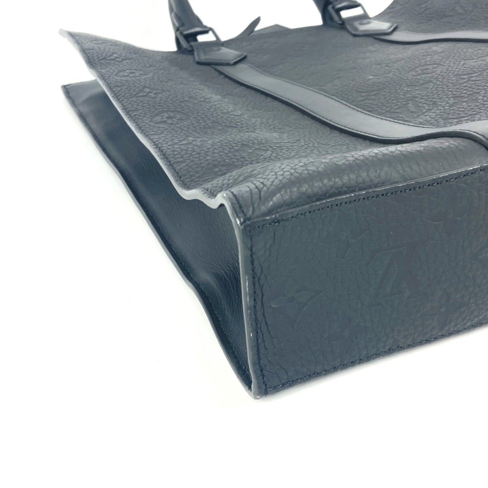 Louis Vuitton Black Noir Leather Handbag Tote Bag (Pre-Owned)