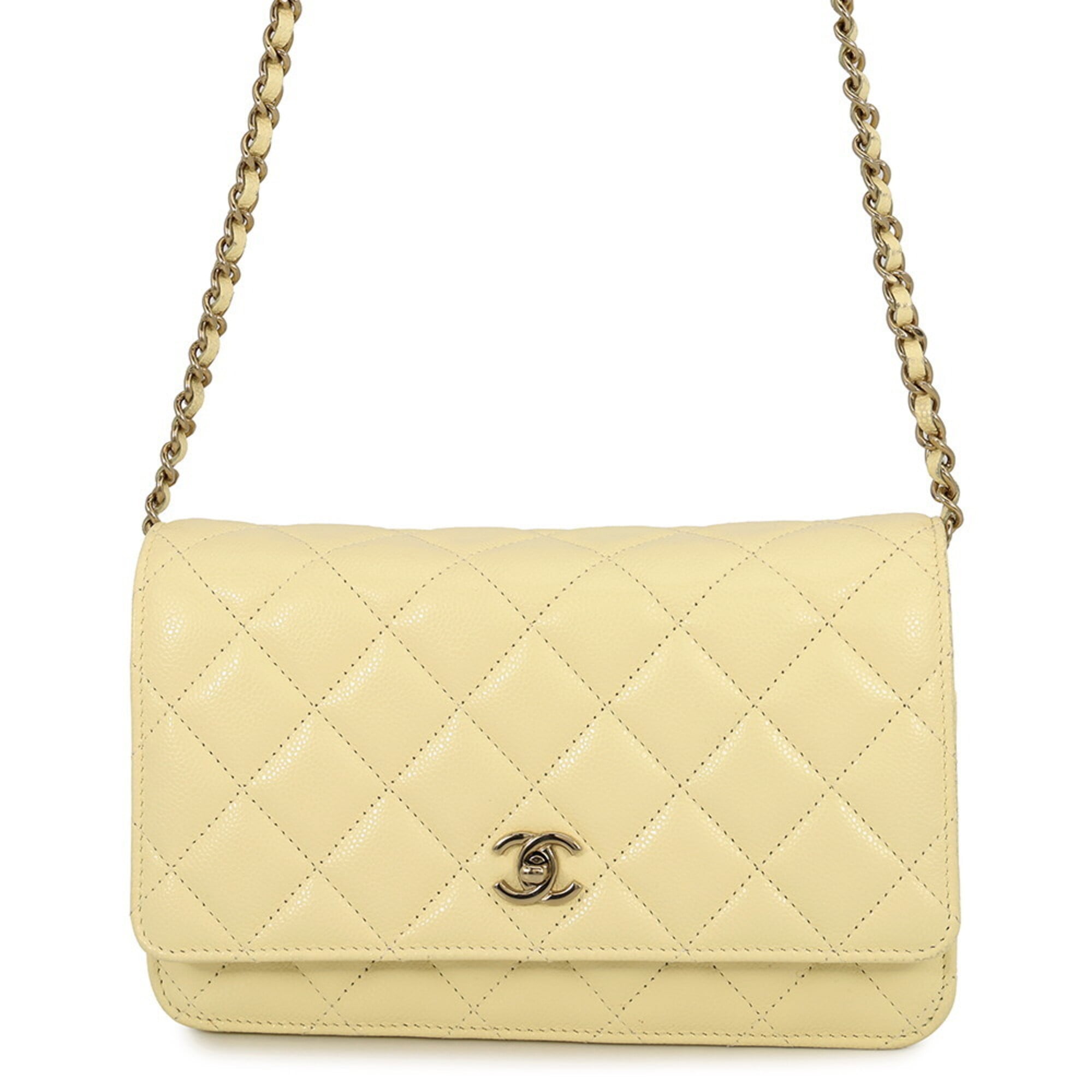 Chanel Yellow Grained Calfskin Handbag (Pre-Owned)