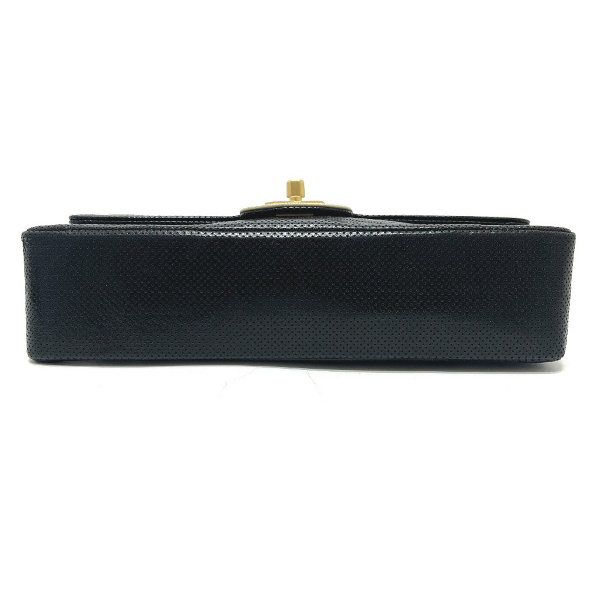 Chanel Black White Leather Handbag Shoulder Bag (Pre-Owned)