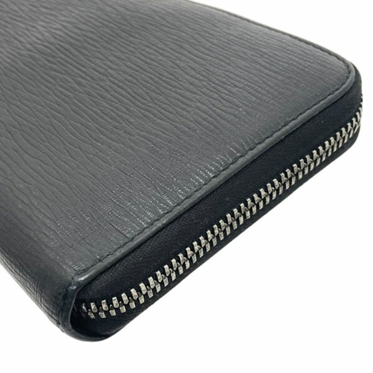 Salvatore Ferragamo Black Leather Long Wallet (Bi-Fold) (Pre-Owned)