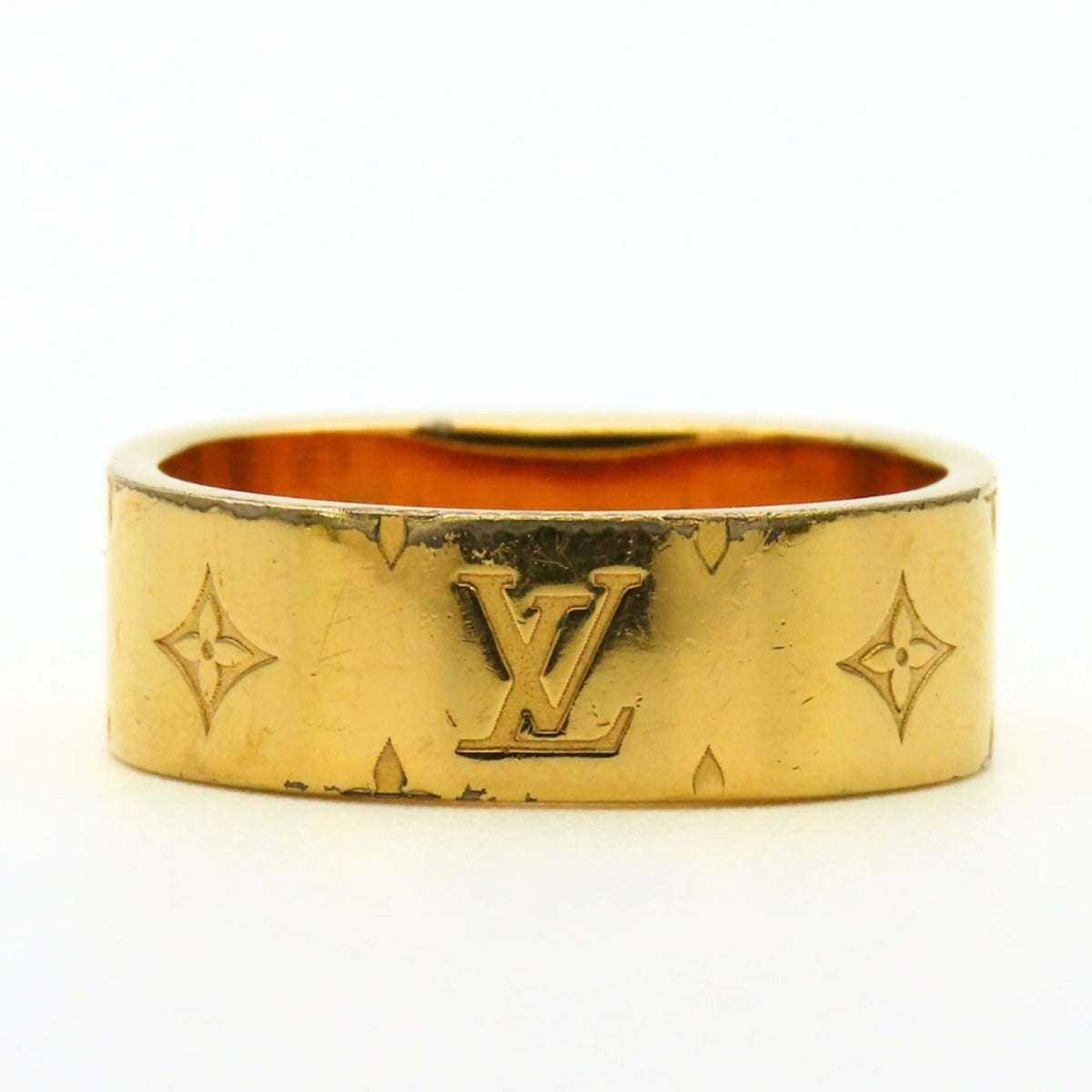 Louis Vuitton Gold Silver Gold Plating Metal Band Ring (Pre-Owned)