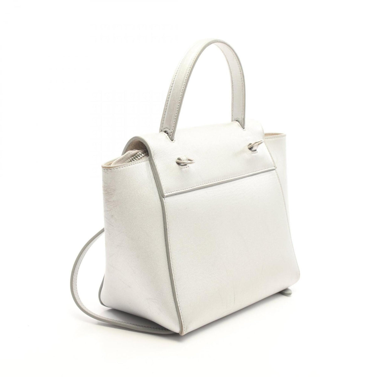Celine Silver Leather Handbag (Pre-Owned)
