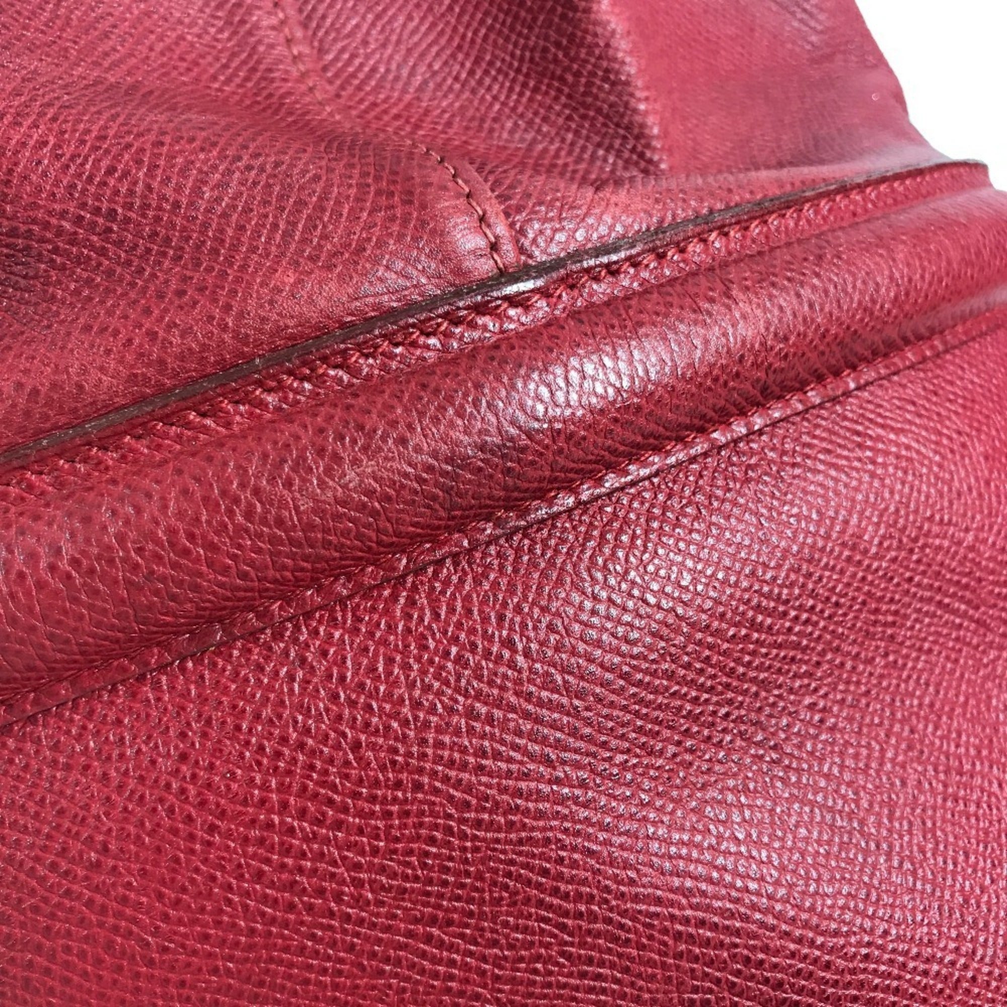 Hermes Red Color Courchevel Leather Shoulder Bag (Pre-Owned)